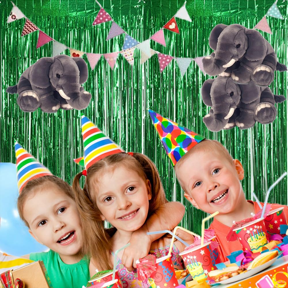 Toniful 3Pcs Laser Green Door Streamers,Laser Green Photo Booth Backdrop Metallic Streamers Laser Green Foil Fringe Curtains For