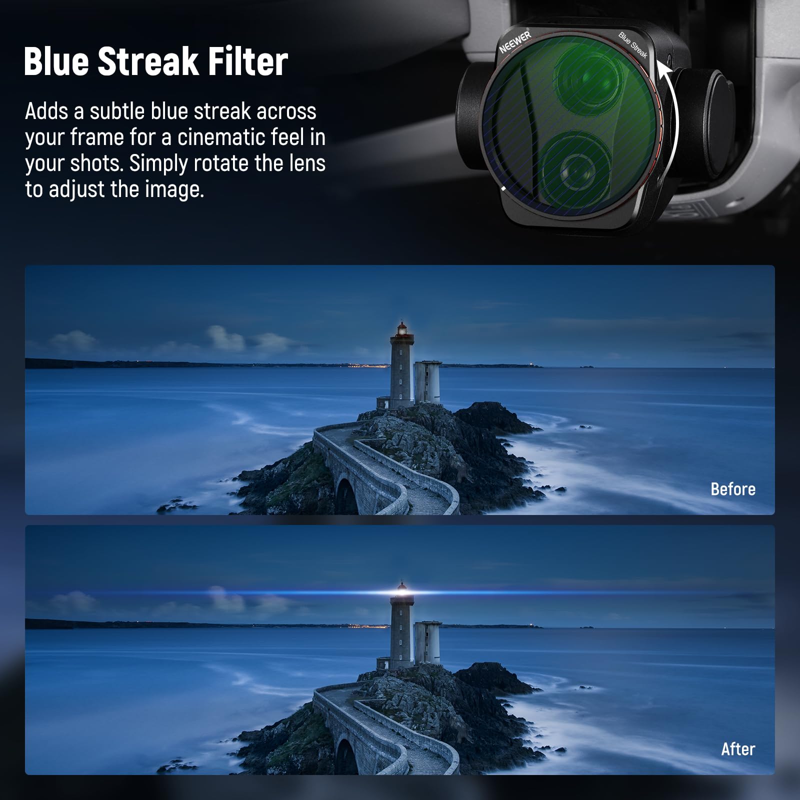 Neewer Nd & Effect Filter Set Compatible With Dji Air 3, 10 Pack Snap On Hd Nd8/Nd16/Nd32/Nd64/Nd128/Nd256 Neutral Density/Cpl P