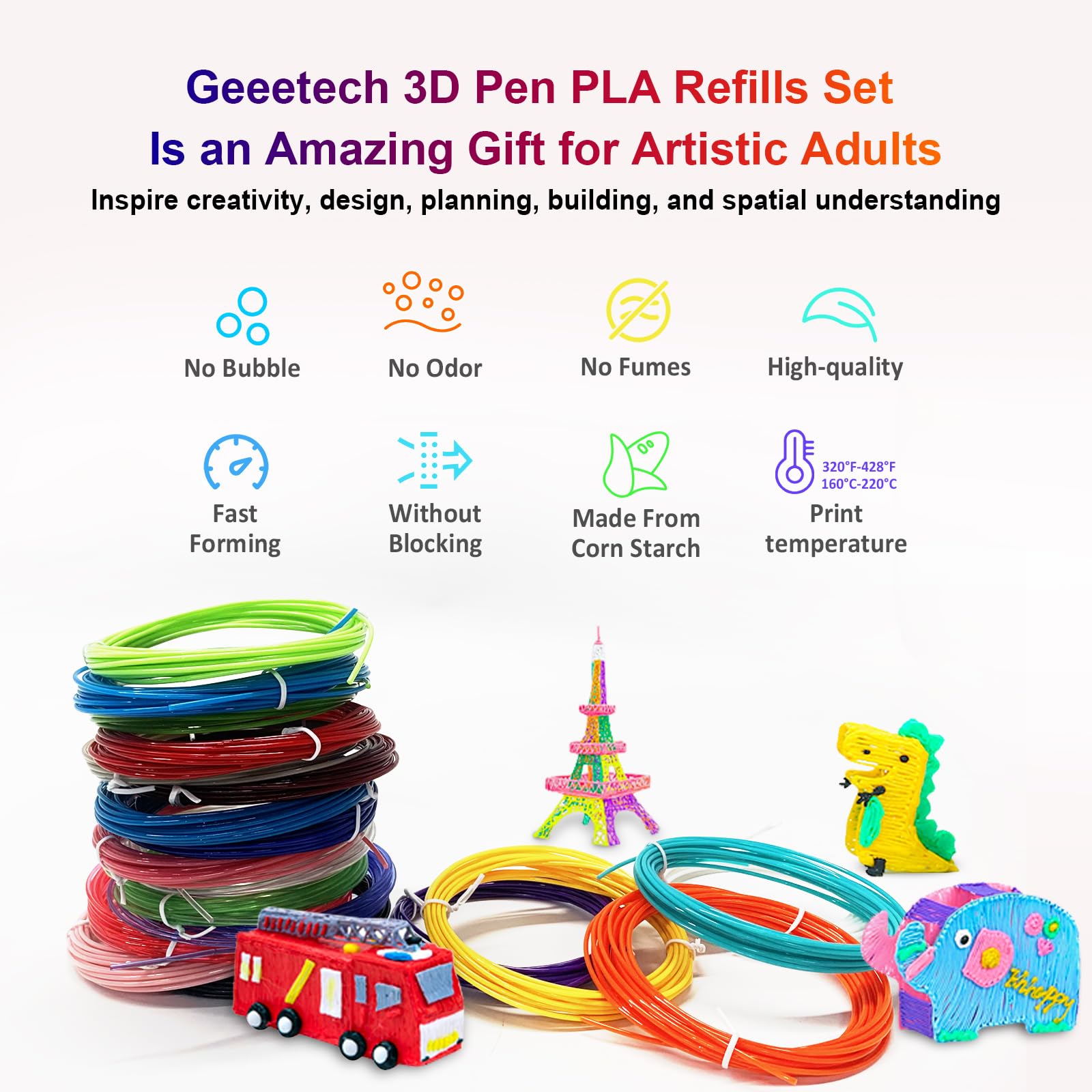 Geeetech Purple Silk Pla Filament 1.75Mm For 3D Printer, Metal Like Shiny Consumable 1Kg (2.2Lbs) 1 Spool, Dimensional Accuracy