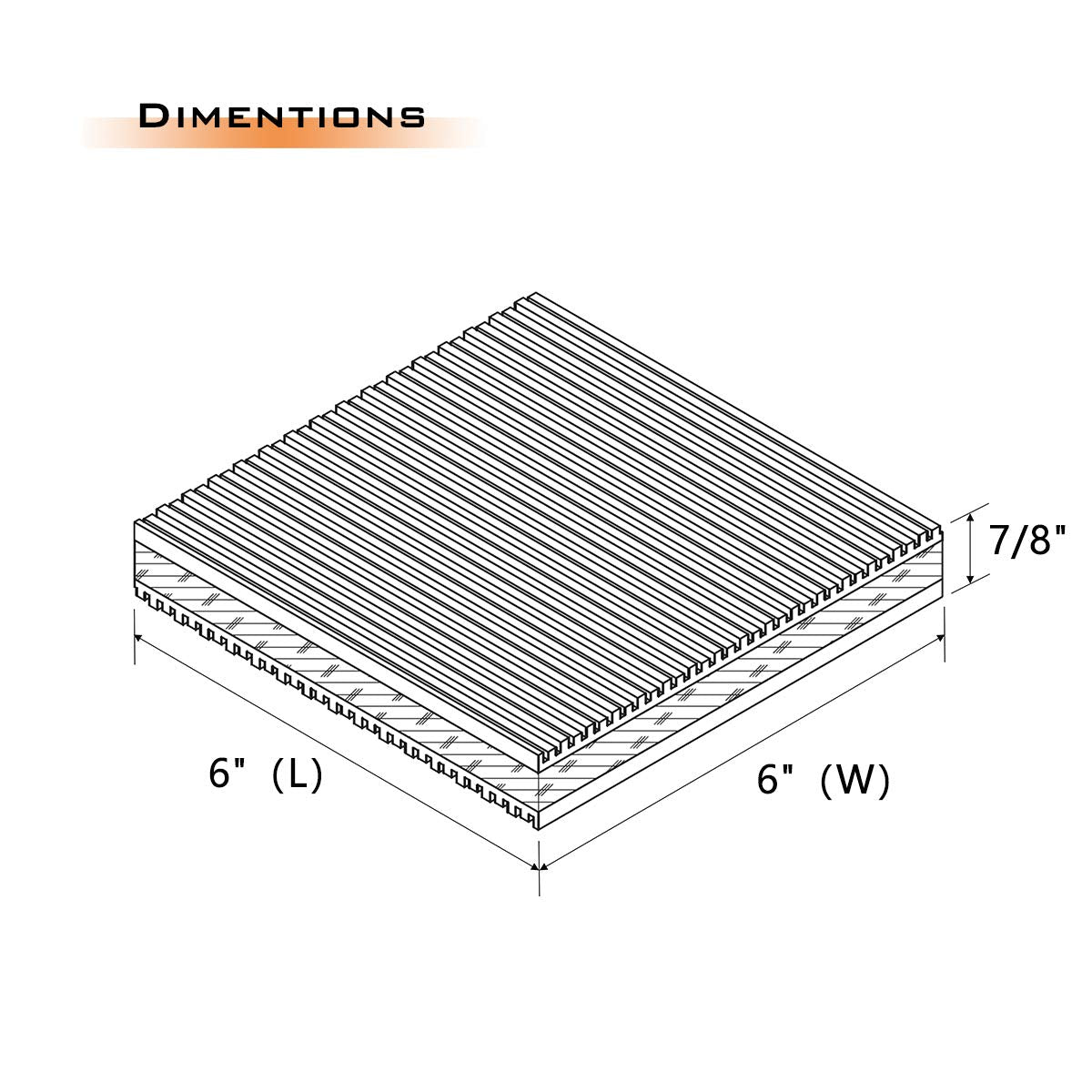 Air Jade 4 Pack Rubber Anti Vibration Pads, 6 X 6 X 7/8 Inches Heavy Duty Eva Vibration Isolation Pads Mats For Hvac, Washers, C