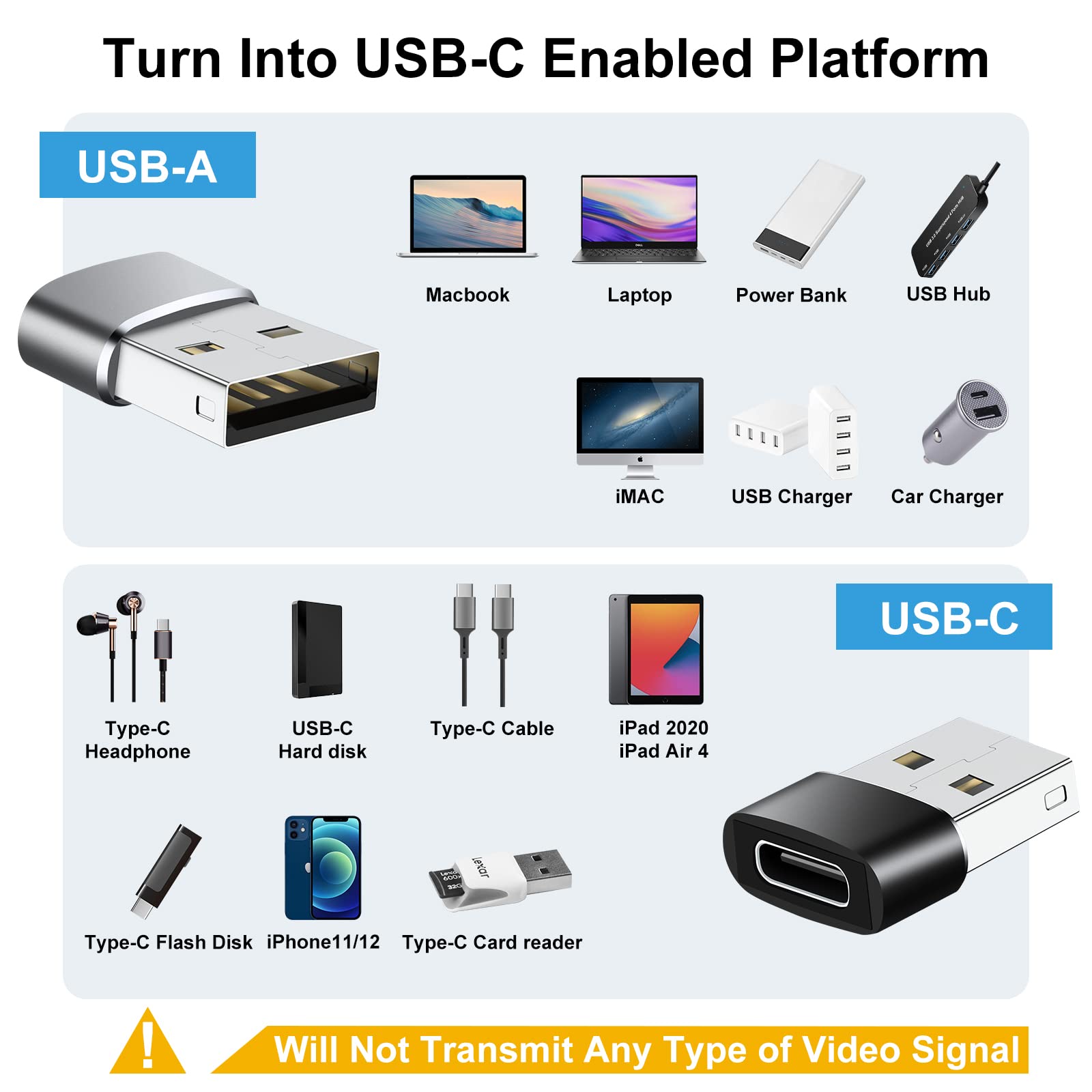 Basenew Usb C Adapter 8 Pack,Usb C To Usb Adapter,Usb To Usb C Adapter,Usb C To Usb Adapter,Usb A To Usb C Adapter,Usb C To Usb