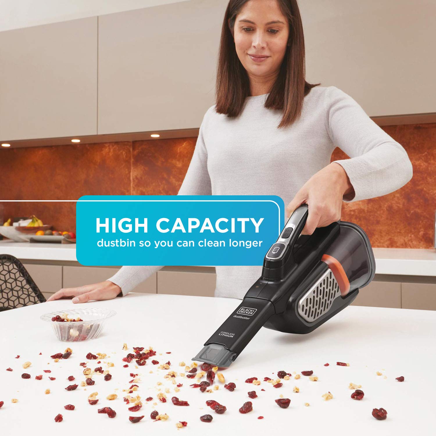 Black+Decker Dustbuster Advancedclean+ Cordless Handheld Vacuum, Powerful 20V Home And Car Vacuum (Hhvk515J00Ff)