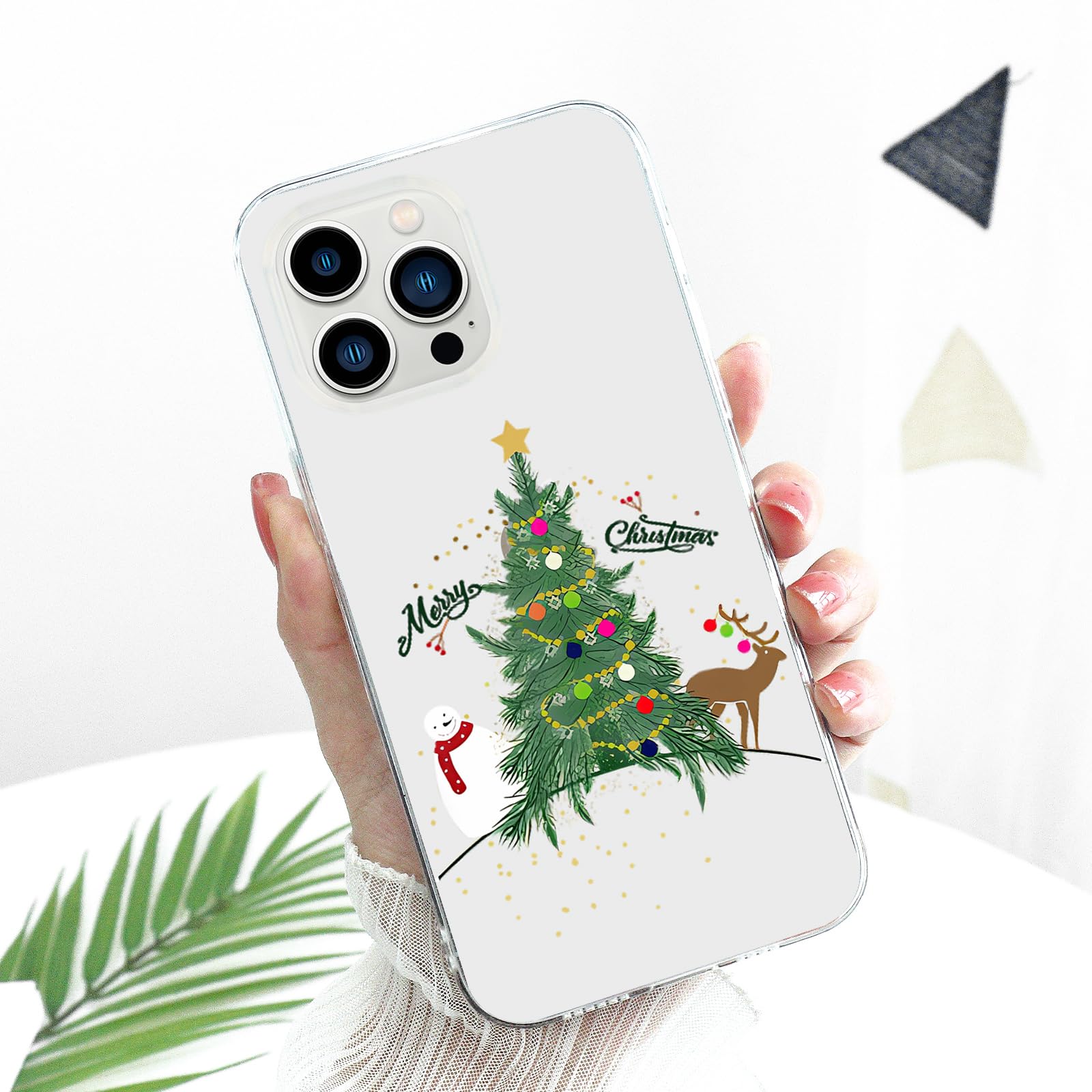 Pepmune Compatible With Iphone 14 Pro Case Cute Christmas Design Camera Protection Shockproof Soft Tpu Clear Xmas Back Bumper Co