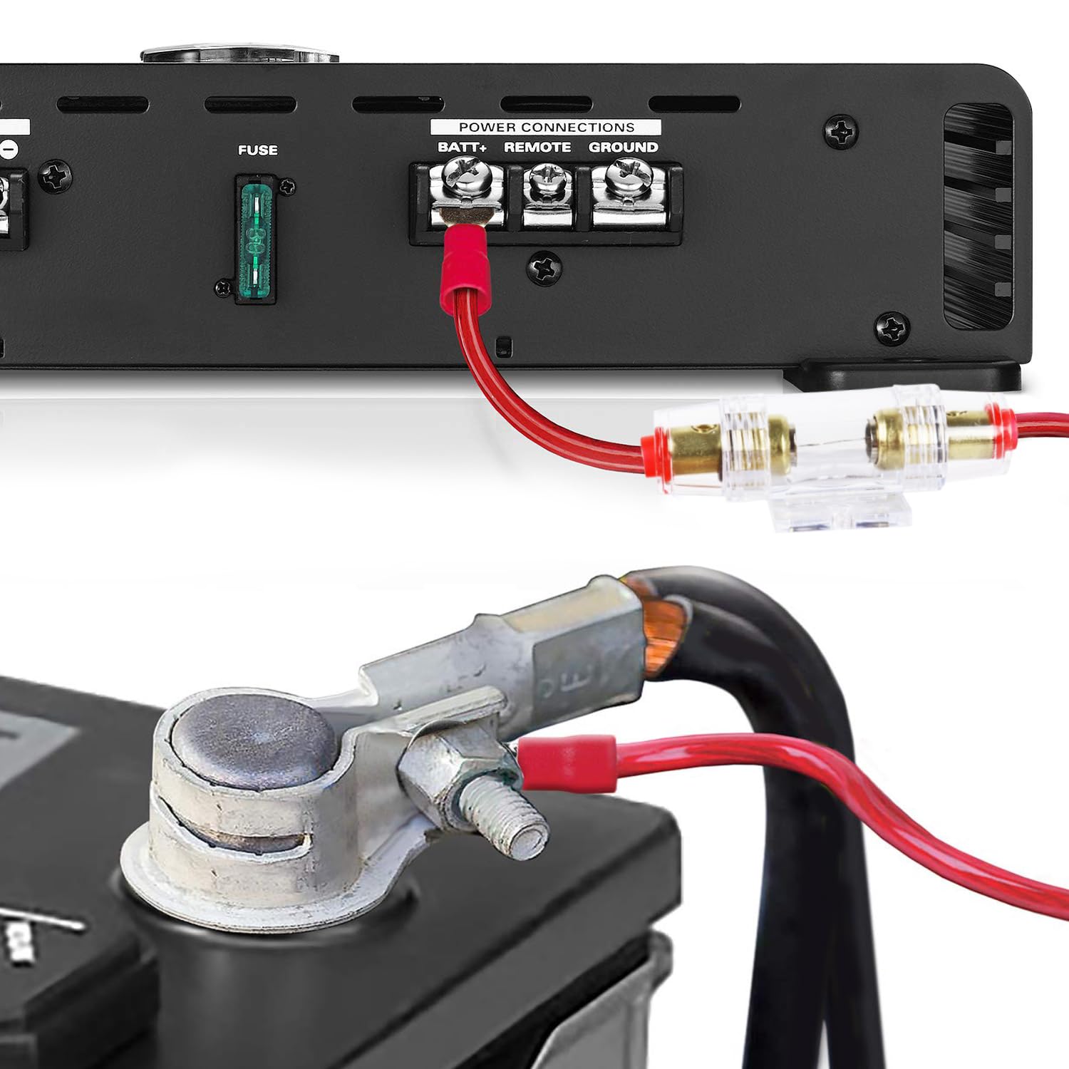 Hbu 12 Gauge Amplifier Wiring Kit   12 Awg Car Audio Complete Amp Install Kit With Rca Interconnect Cables & 60A Agu Inline Fuse