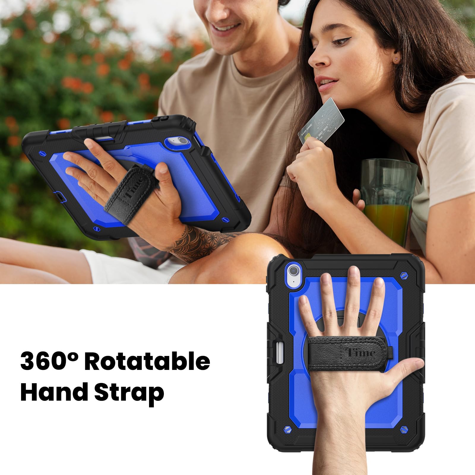 Timecity Case For Ipad Air 11 Inch M2 2024 6Th Generation(Model: A2902, A2903, A2904) With Built In Screen Protector, 360 Rotati