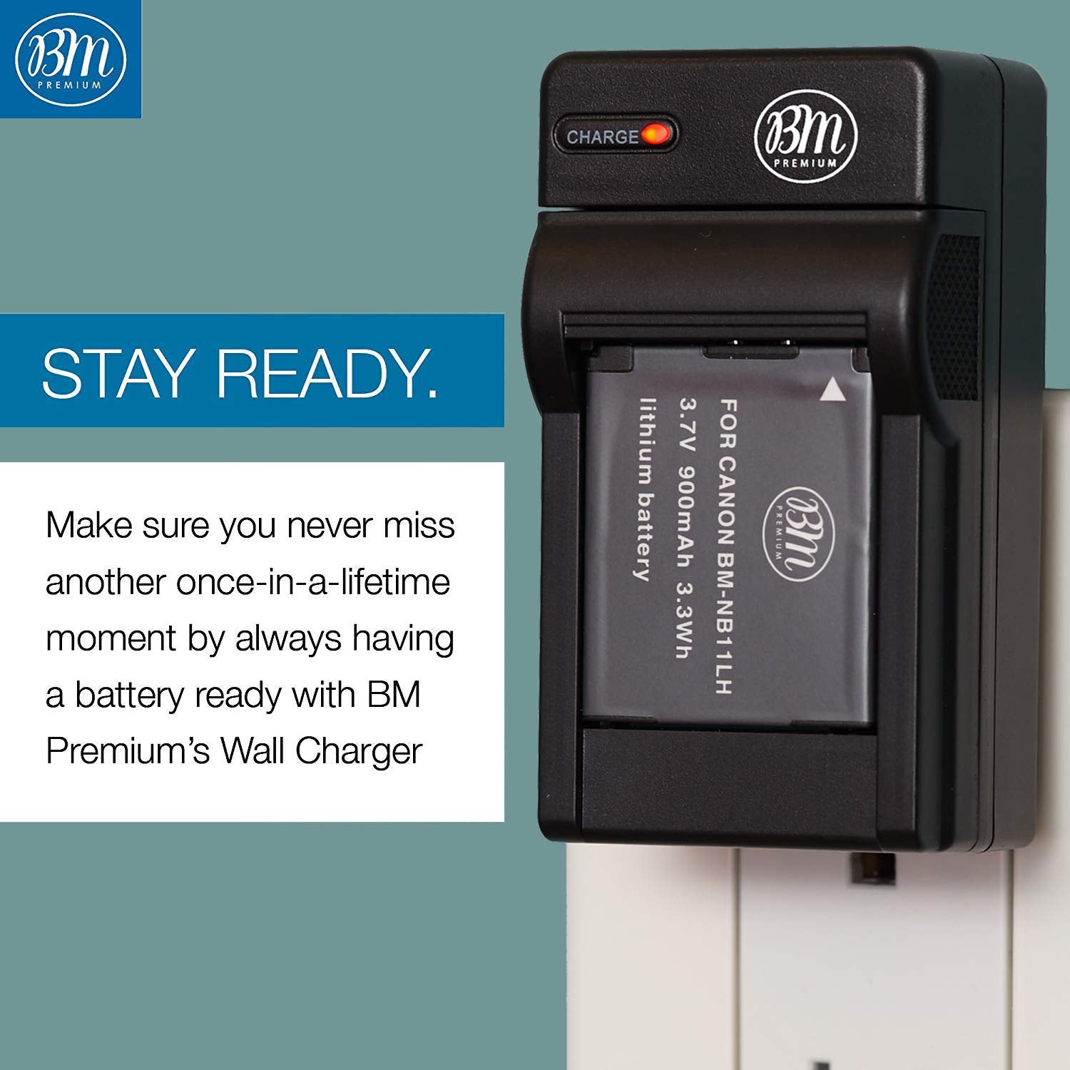 BM Premium NB-11LH Batteries & Charger for Canon Elph 110-190, SX400-420 Cameras