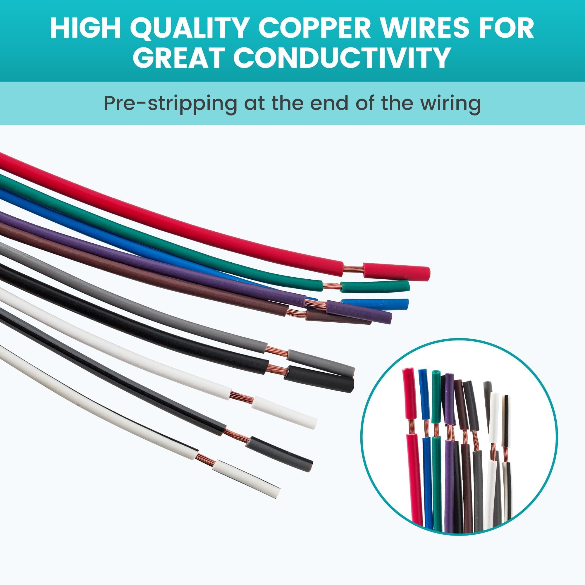 Nuith 10 Pin Stereo Wiring Harness For Kicker Bass Station, Radio Wiring Harness Plug Compatible With Kicker Pt10 11Pt8 11Ph12 1