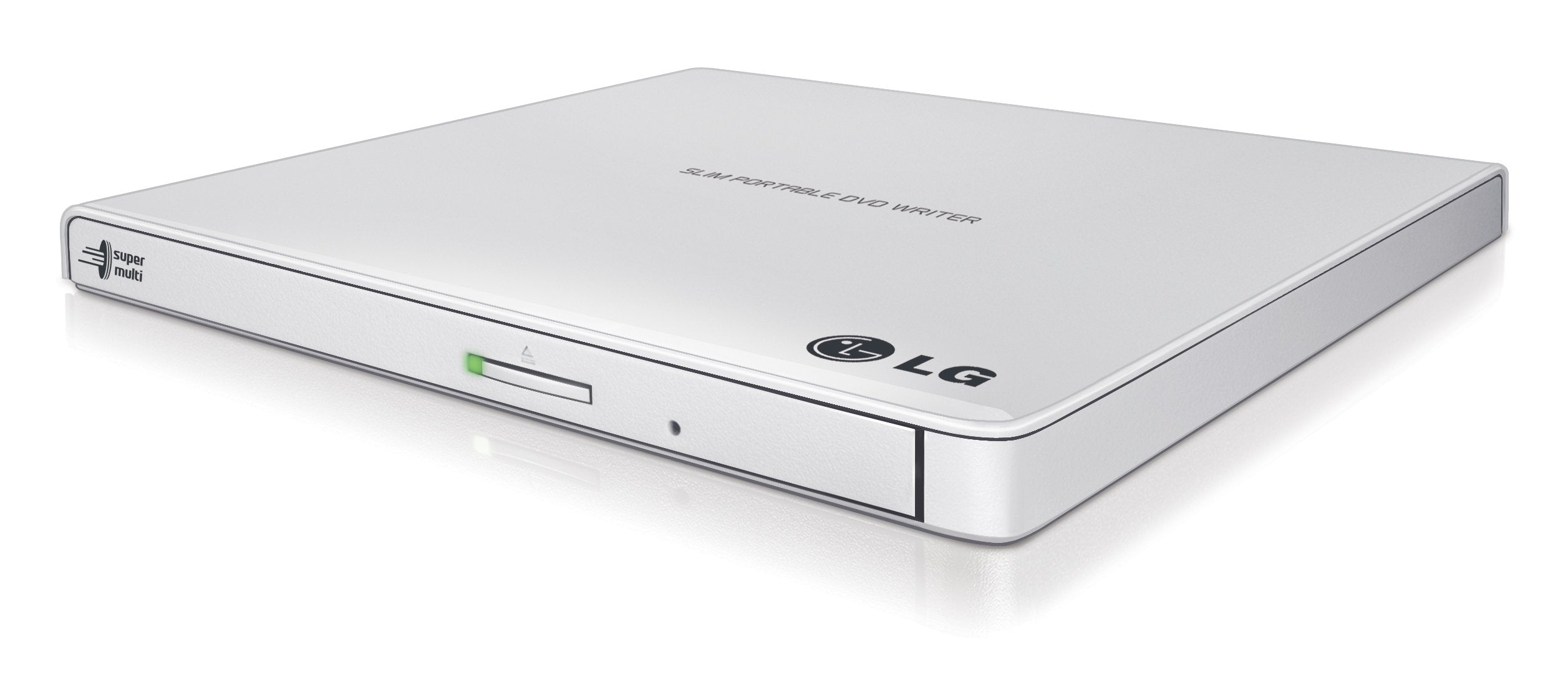 Lg Electronics 8X Usb 2.0 Super Multi Ultra Slim Portable Dvd+/ Rw External Drive With M Disc Support, Retail (White) Gp65Nw60