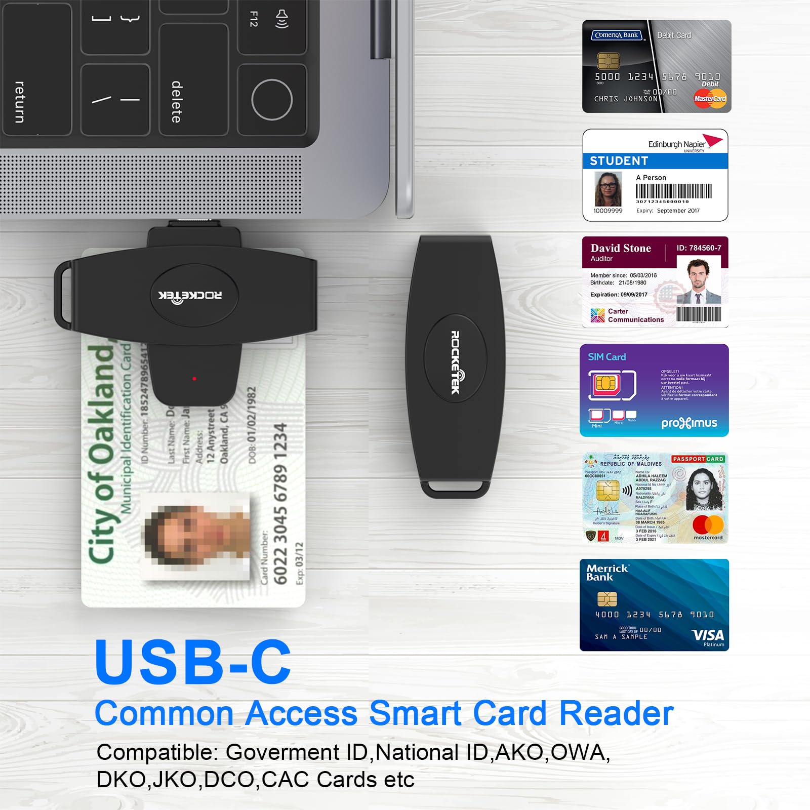 Usb C Dod Military Usb Common Access Cac Smart Card Reader And Sim Card Reader Id Cac Card Reader,Compatible With Mac Os, Windows,Linux