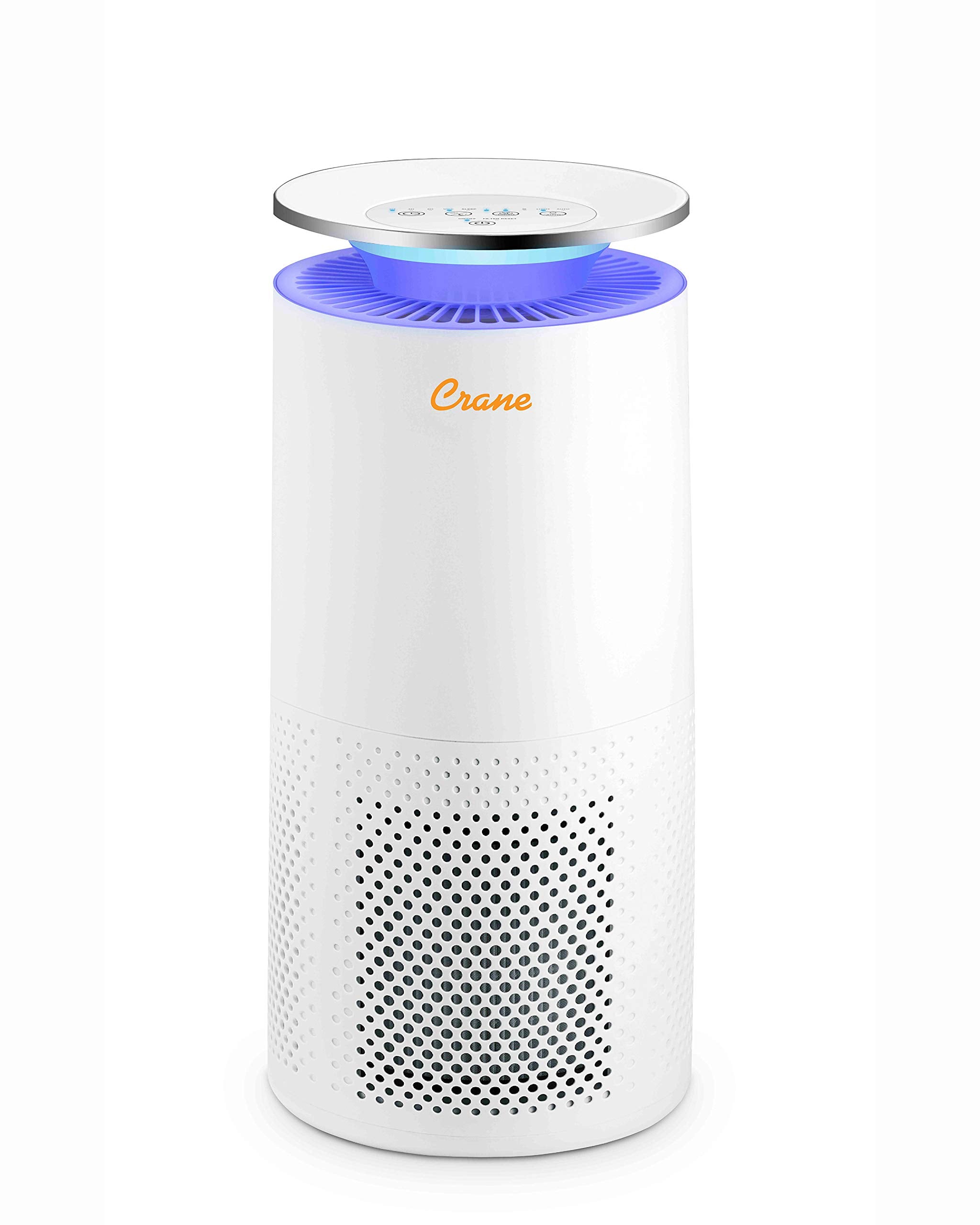 Crane Air Purifier With True Hepa Filter, 500 Sq Feet Coverage, Timer Function, Sleep Mode, Built In Air Quality Monitor, Ee 506
