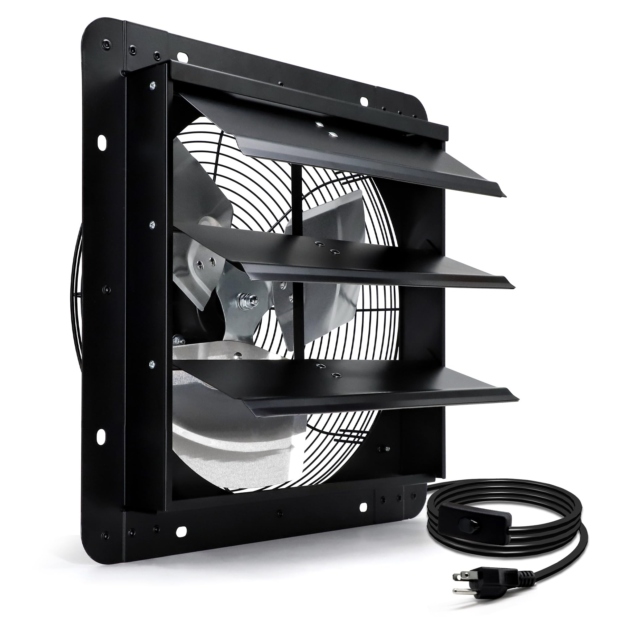 Hipoilk 14 Inch Wall Mounted Shutter Exhaust Fan With Thermostat And Speed Controller For Attic, Greenhouse, Shed, Garage, Chick