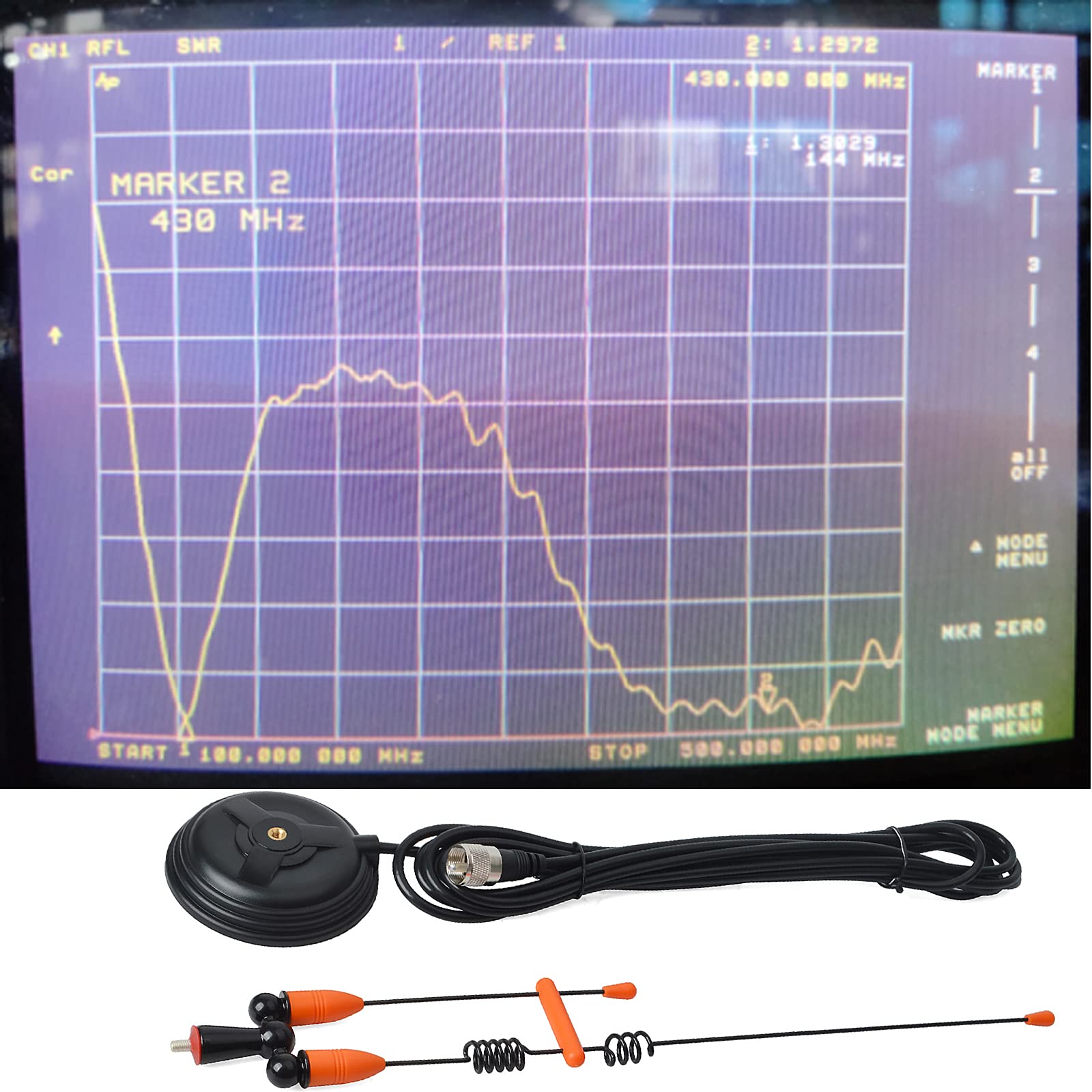 Hys Amateur Antennas Dual Band Vhf 144/Uhf 430Mhz Magnetic Base Mobile Antenna W/13 Ft Rg58 Coax Cable Uhf Male/Pl259 For Motoro