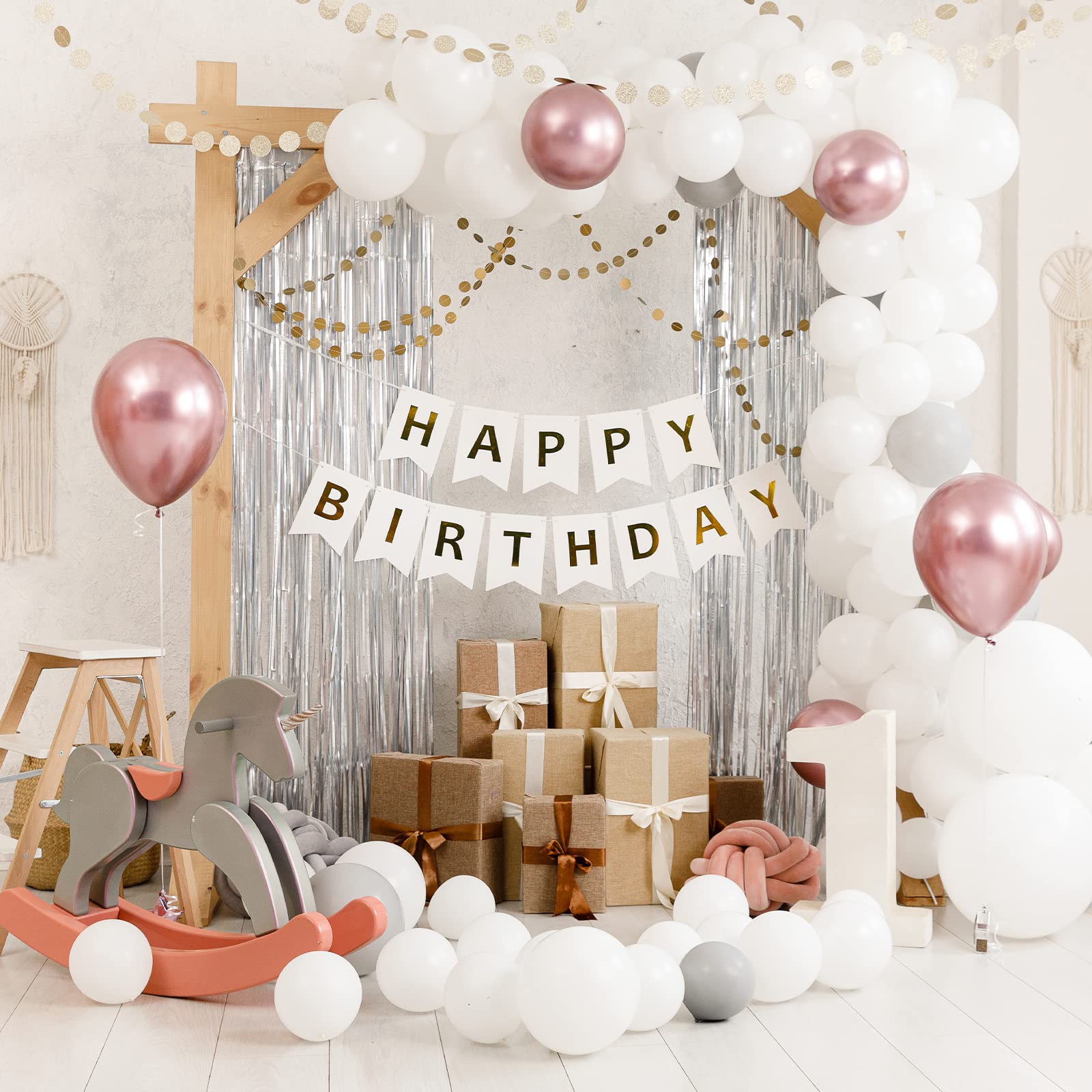 Crosize 2 Pack 3.3 X 9.9 Ft Silver Foil Fringe Backdrop Curtain, Streamer Backdrop Curtains, Streamers Birthday Party Decoration