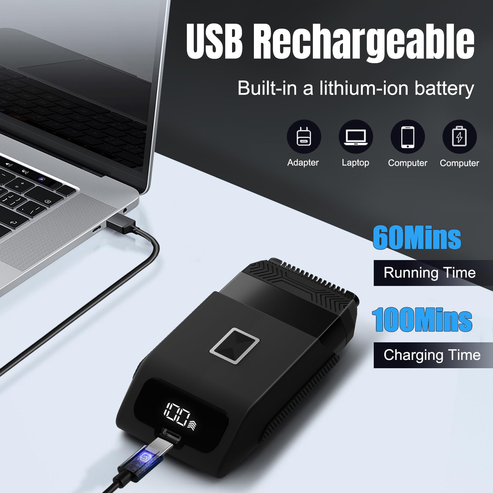 Electric Razor Foil Shavers For Men With Double Blades, Compact Electric Razor For Men Face, Portable Manscape Razor Travel Shav