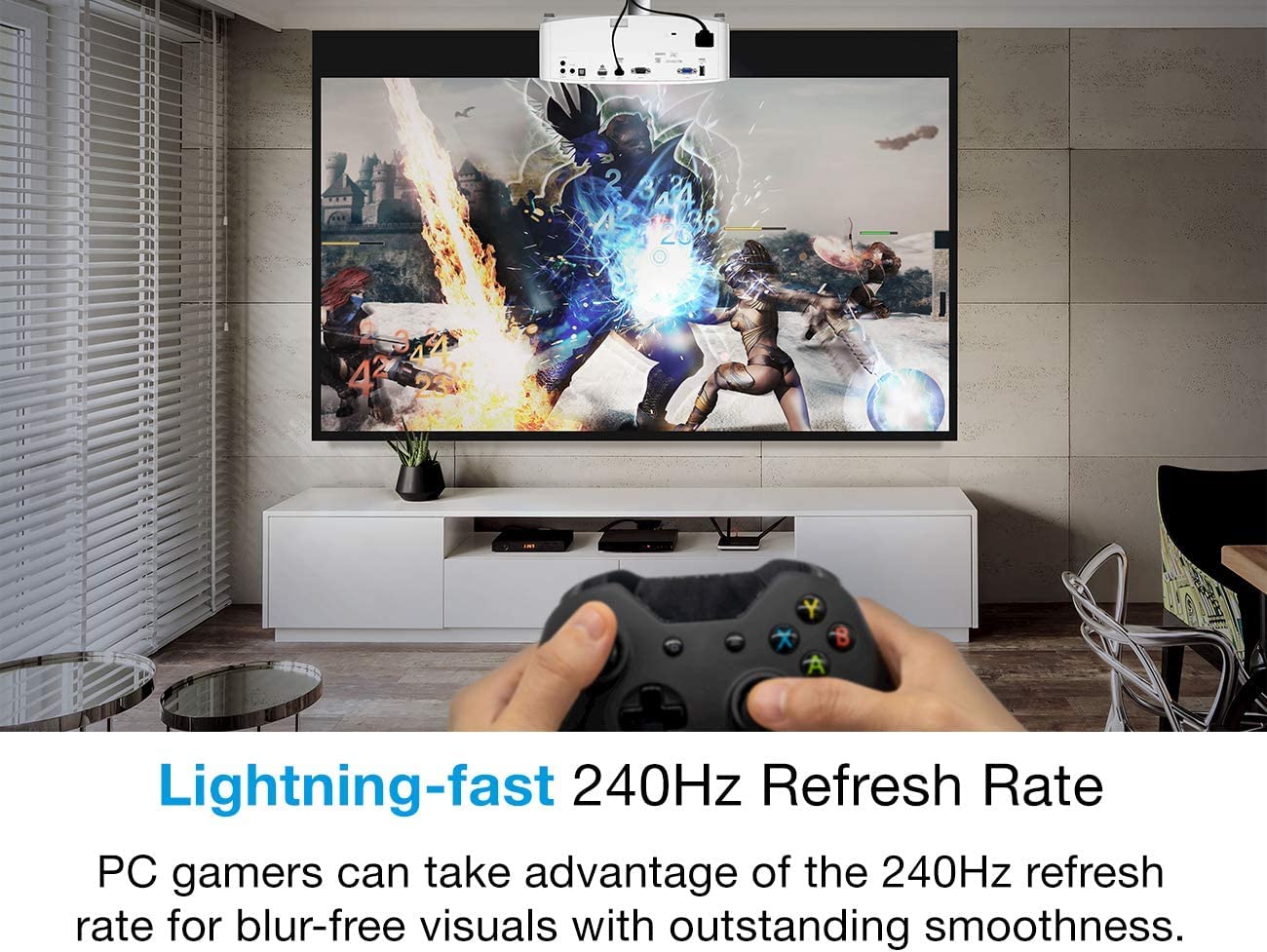 Optoma Uhd38X Bright, True 4K Uhd Gaming Projector | 4000 Lumens | 4.2Ms Response Time At 1080P With Enhanced Gaming Mode | Lowe
