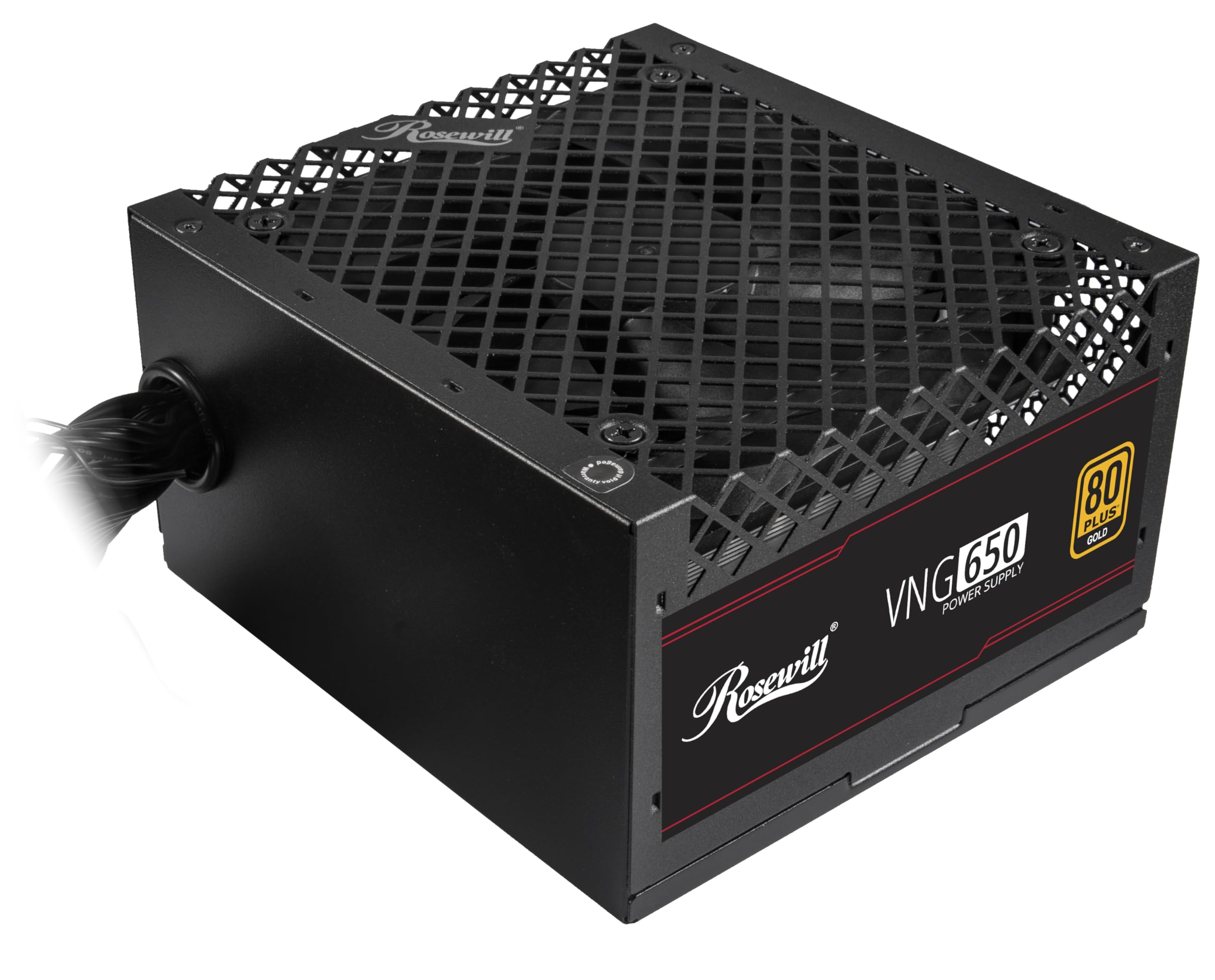 Rosewill VNG 650W 80+ Gold Certified, ATX 3.0 & 3.1 Compatible, Non-Modular, Low-Noise Power Supply, 450W PCIe 5.1 12V-2x6 Conne
