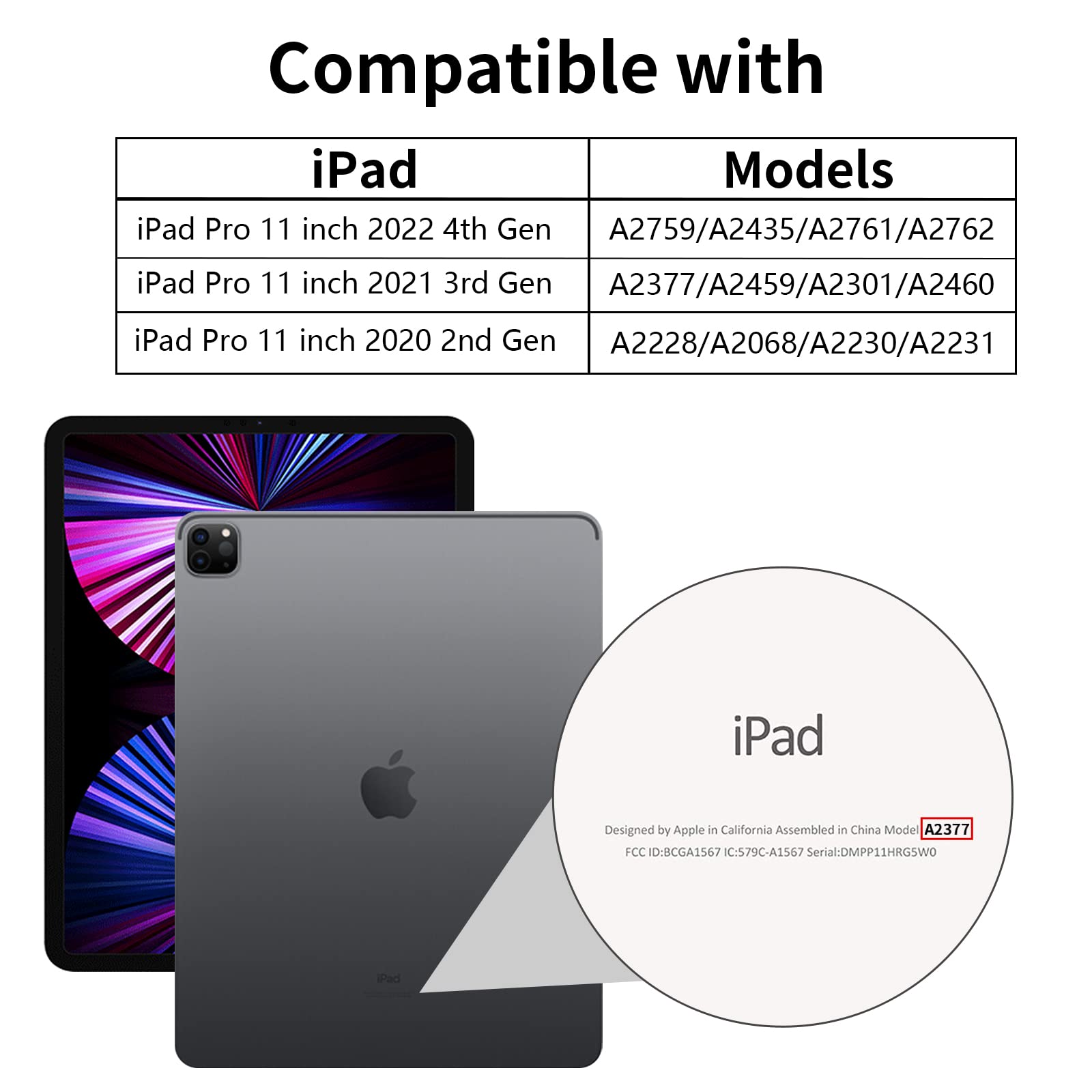 Wenlaty Compatible With Ipad Pro 11 Inch Case 4Th/3Rd/2Nd Generation With Pencil Holder, For 11 Inch Ipad Pro Case 2022/2021/202