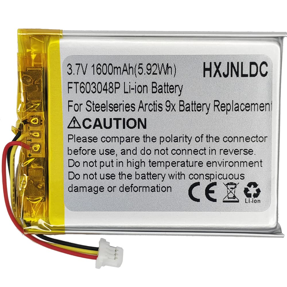 Hxjnldc Dc 3.7V 1600Mah Ft603048P Rechargeable Polymer Lithium Battery For Steelseries Arctis 9X Wireless Gaming Headset Battery
