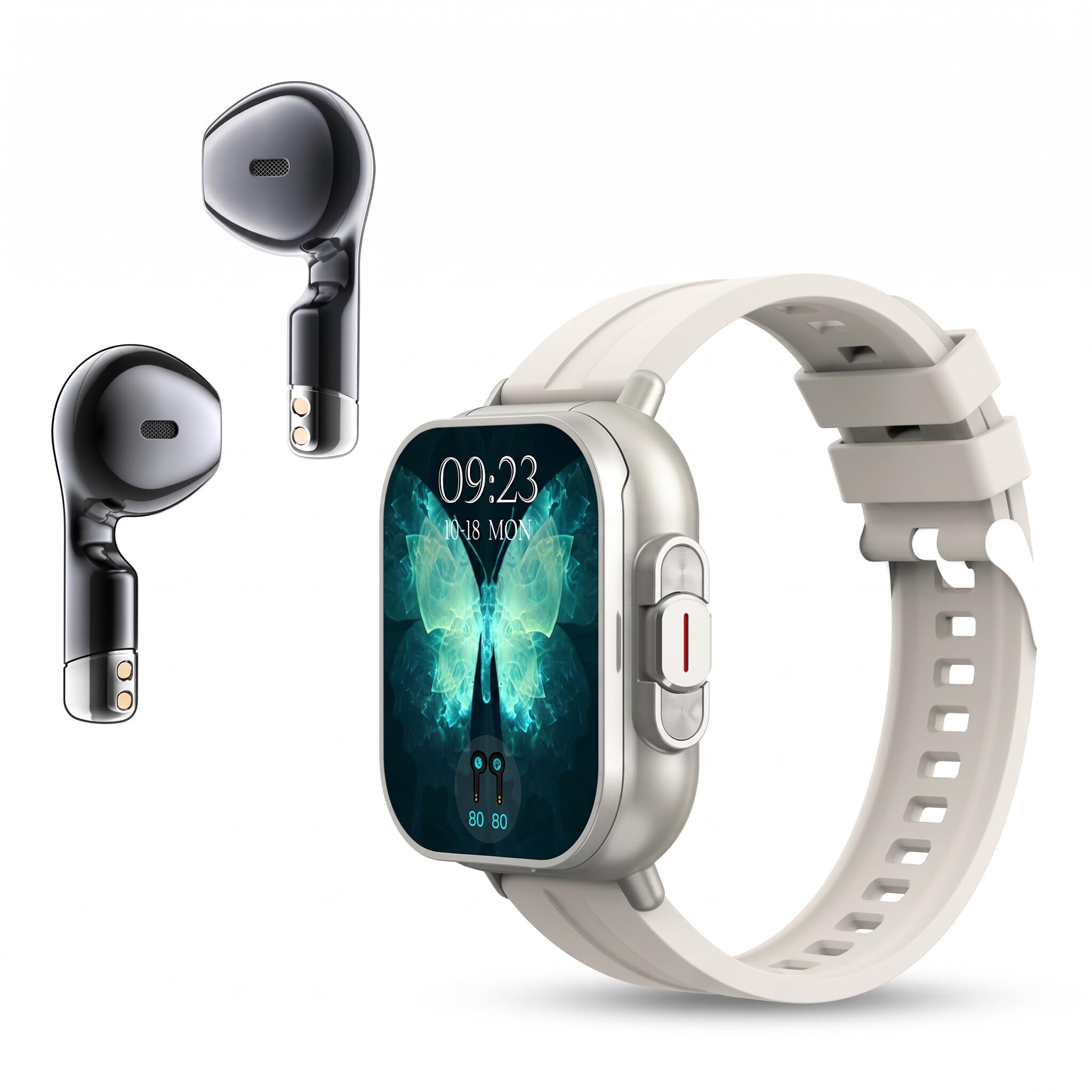 2 in 1 Smart Watch with Earbuds, 2.01in HD Touch Screen