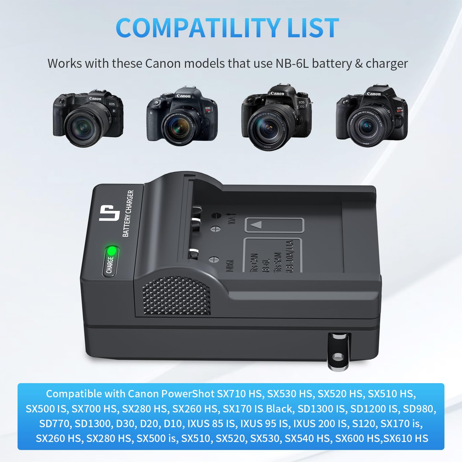 Lp 2 Pack Nb 6Lh Nb 6L Batteries And Led Charger, 1200Mah Battery Compatible With Canon Powershot Sx530 Hs Sx710 Hs Sx700 Hs Sx6