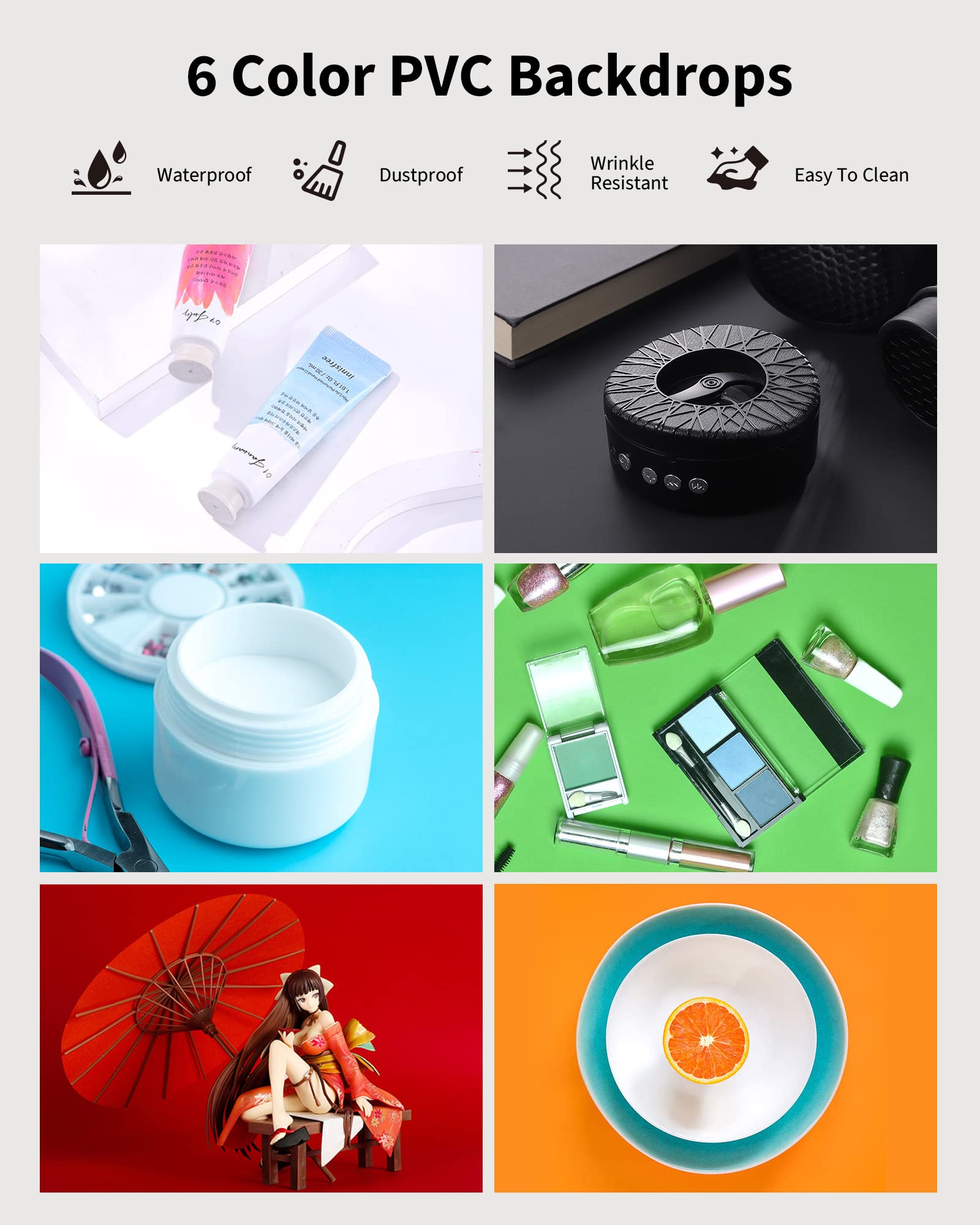 Glendan Light Box Photography, 10''X10'' Photo Box With 88 High Color Rendering Index Led Lights, 6 Color Pvc Backdrops, 4 Refle