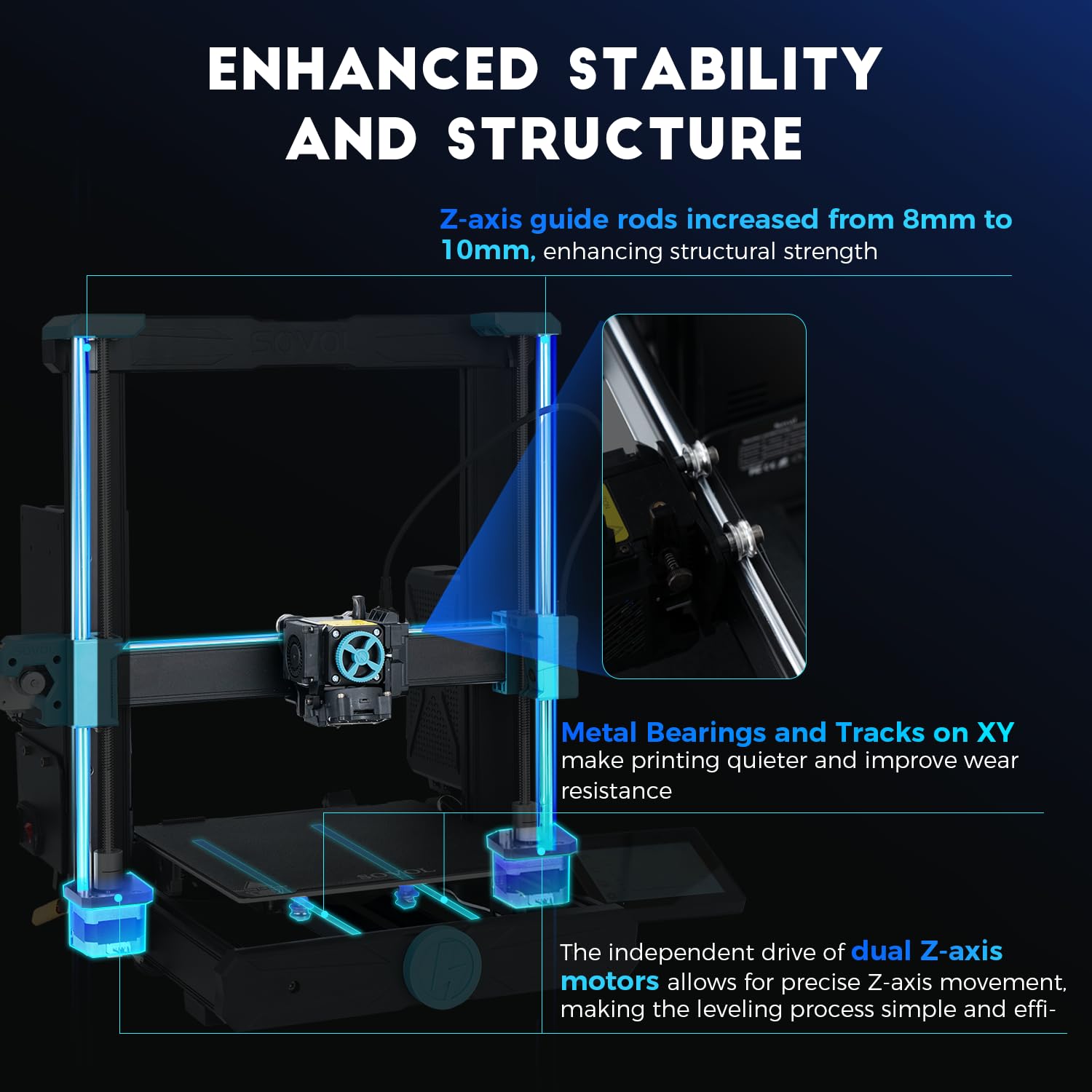 Sovol Sv06 Ace 3D Printer Open Source, 600Mm/S Max High Speed 3D Printers, Fully Auto Leveling, With Camera Upgraded Structure P
