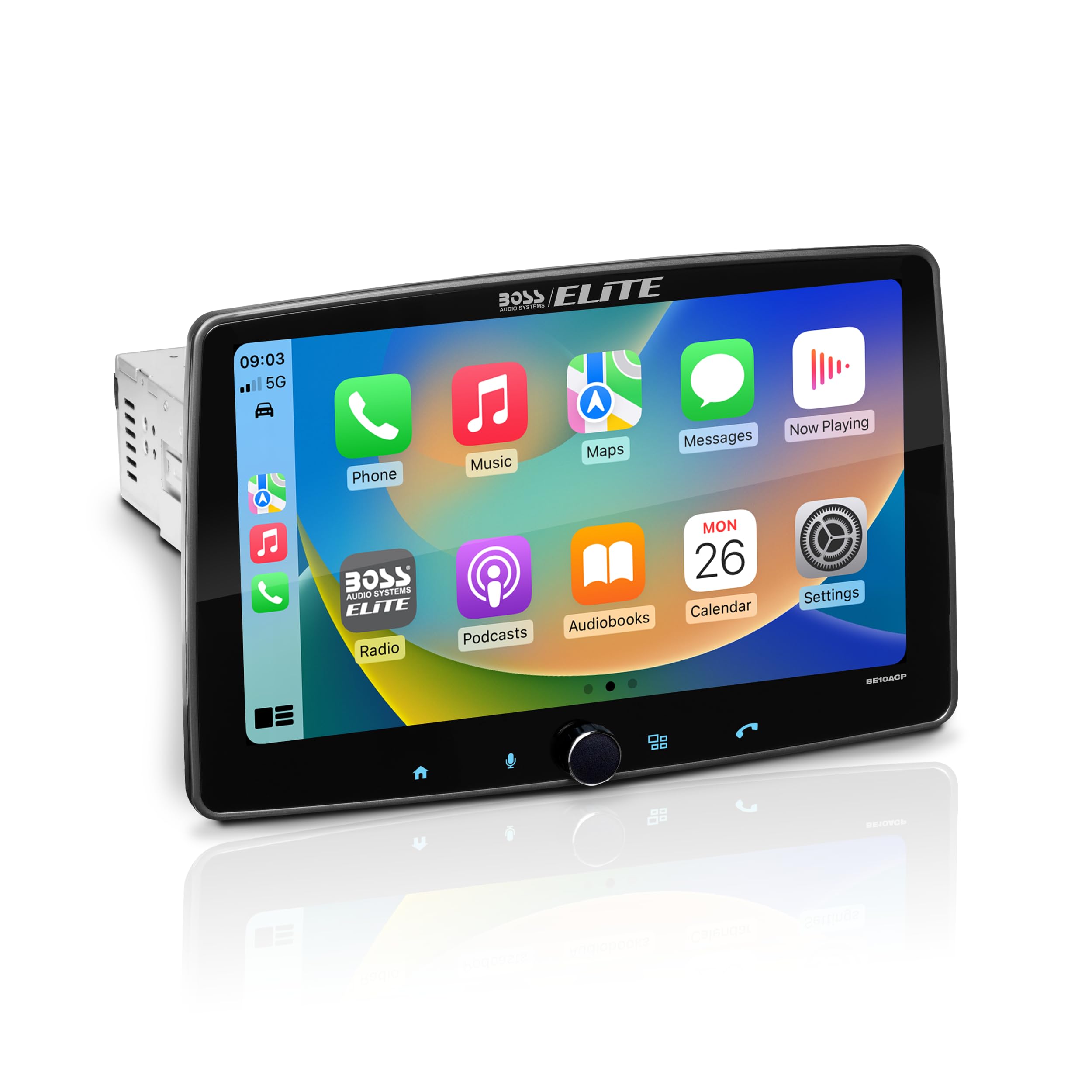 Boss Audio Systems Elite Be10Acp Car Stereo System, Apple Carplay, Android Auto, 10.1 Inch Single Din, Touchscreen, Double Din C