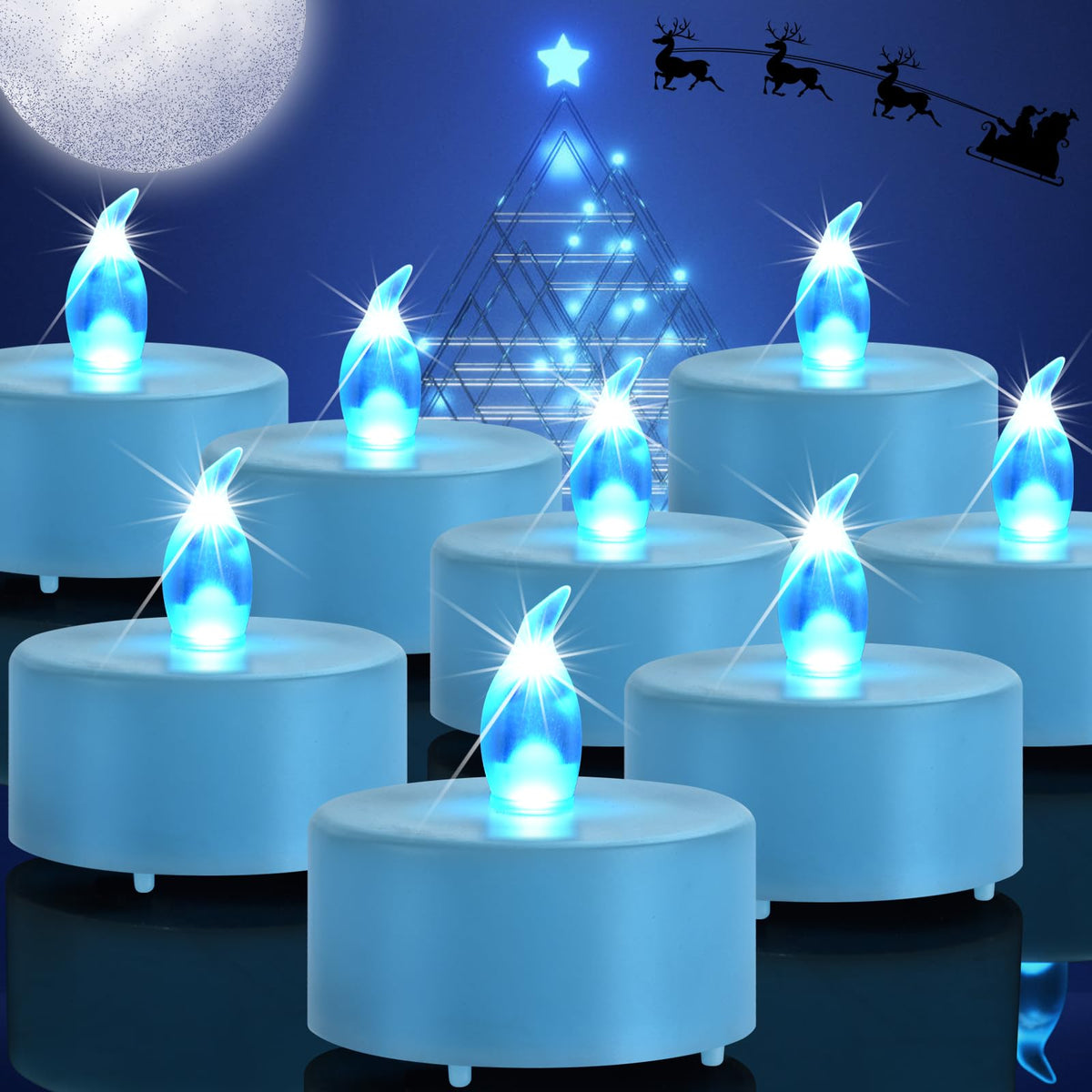 Boakboary Tea Lights Flameless Battery Operated Candles-50Pack Led Flickering Votive Candle Long Lasting 200 Hours, Realistic An