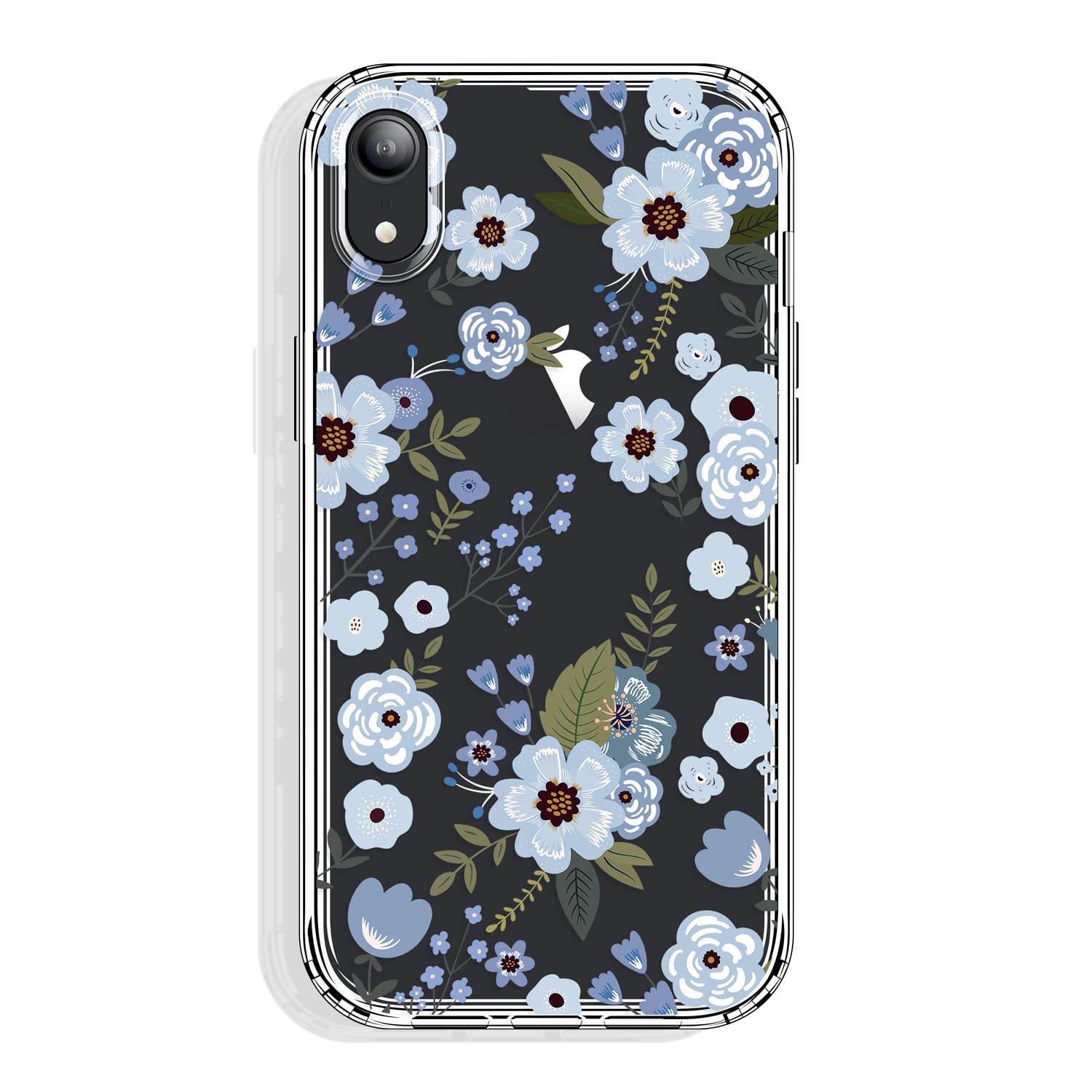 Gyzya For Iphone Xr Case Clear With Floral Design, Cute Protective Slim Tpu Bumper + Shockproof Non Yellowing Back Cover For Wom