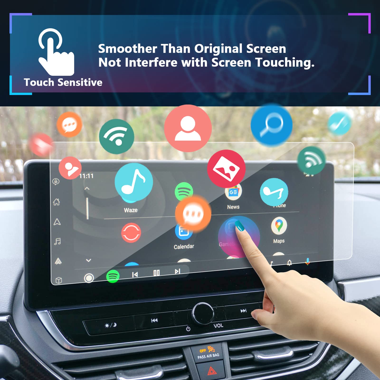 SXCY Tempered Glass Screen Protector for 2023-2025 Nissan Altima 12.3 Navigation Display - SL/SR VC-Turbo Accessories