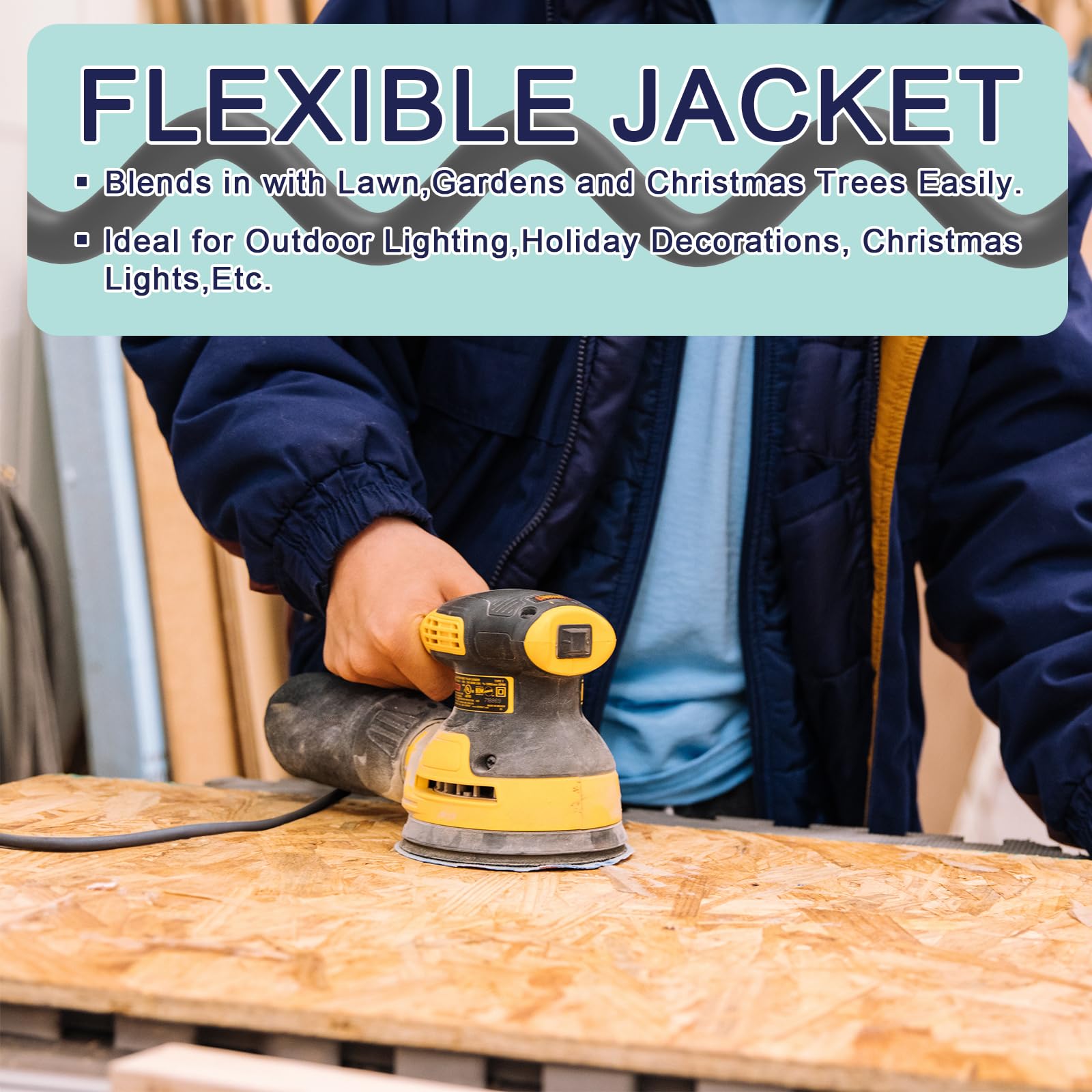 Greenprosper 6 Ft Indoor Outdoor Grey Extension Cord, 16 Gauge Waterproof Electrical Power Cable, 16/3 Sjtw 3 Prong Grounded Plu