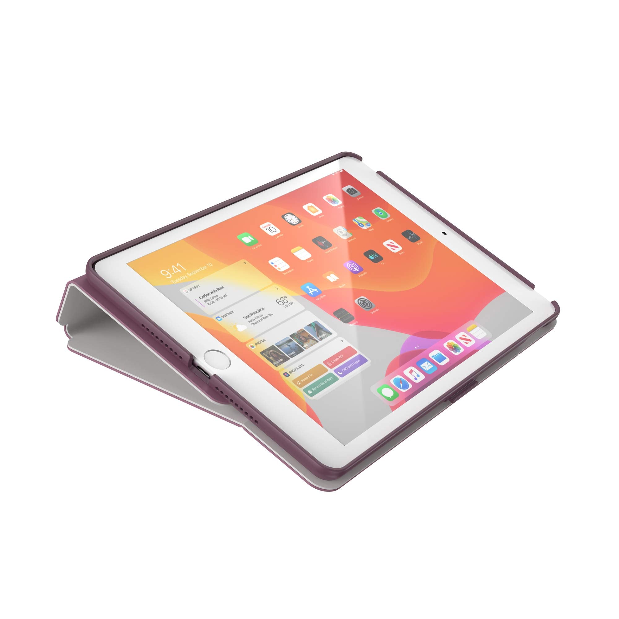 Speck Products Balancefolio Ipad 10.2 Inch Case And Stand, Fits Gen 7 ( 2019)/ 8 (2020)/ 9 (2021), Plumberry Purple/Crushed Purp