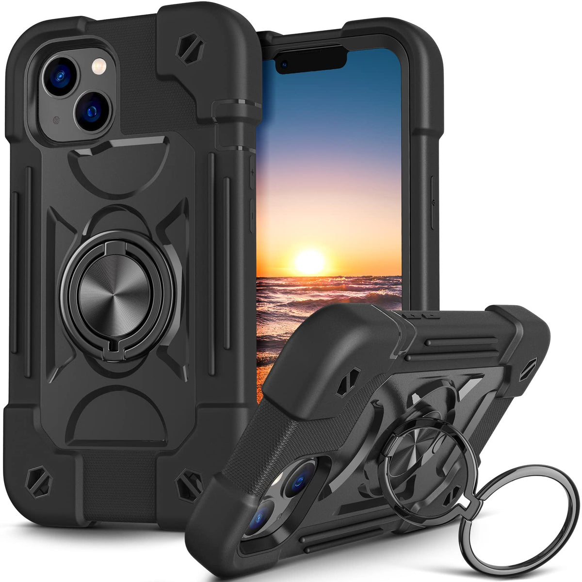 Oribox Case For Iphone 13 Mini, Heavy Duty Shockproof Anti Fall Case, Black