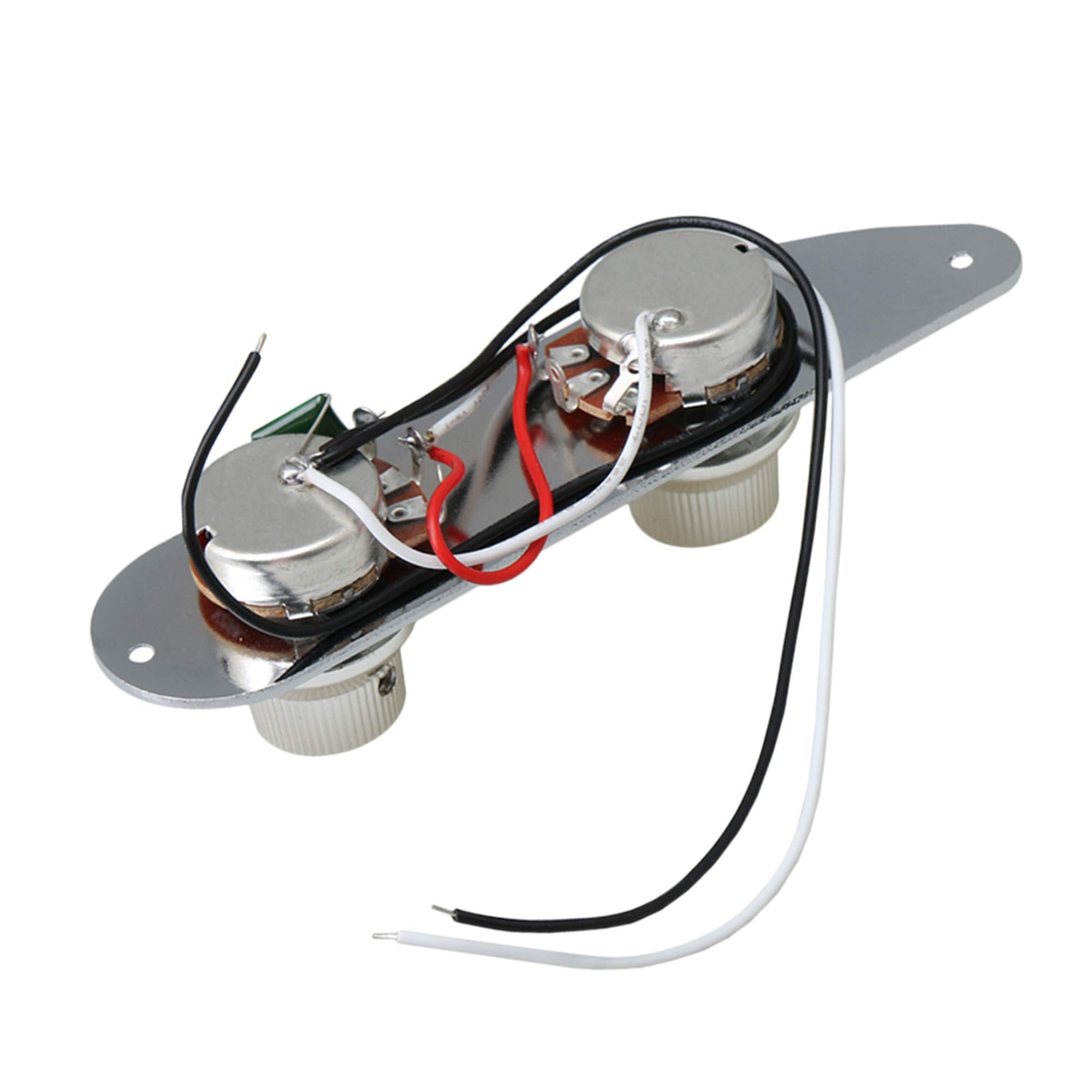 Lovermusic Silver 4.92Inch Length Metal Prewired Guitar Control Plate Telecaster Control Plate Replacement Parts For Electric Gu