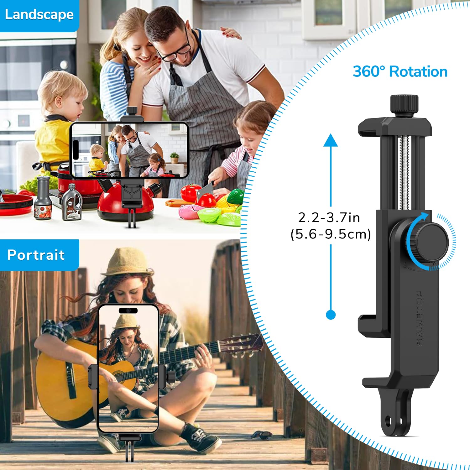 Sametop Gooseneck Phone Holder Clamp Clip Mount Cell Phone Stand For Desk Pole Table Compatible With Iphone 16 15 14 Pro Max Plu