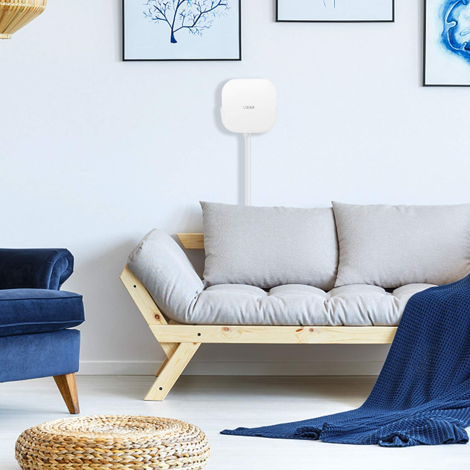 Screwless Wall Mount For Eero Pro 6 Tri Band Mesh Wi Fi 6 Holder, No Tools Required, Easy To Install, No Drilling, Strong Vhb Ad