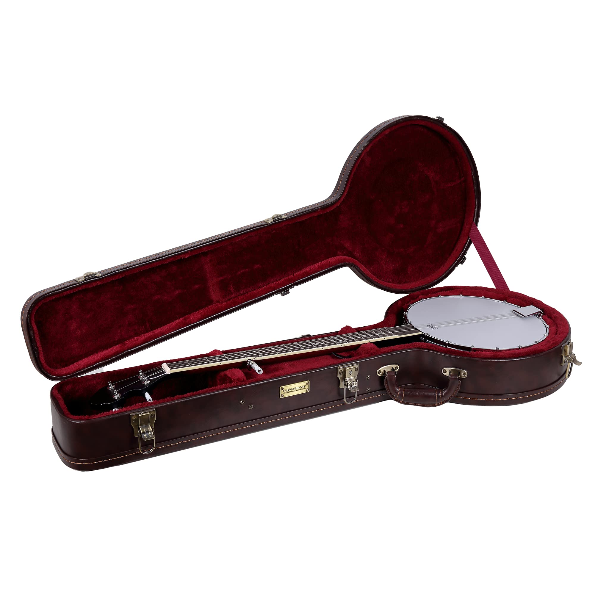 Crossrock Wood Case For 12.5'' Openback Banjos Brown Leather (Crw620Objbr)