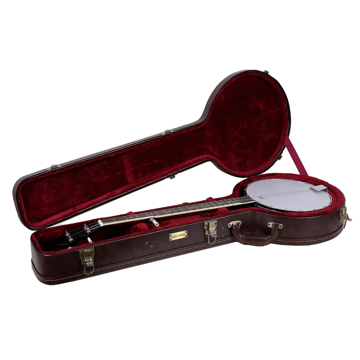 Crossrock Wood Case For 12.5'' Openback Banjos-Brown Leather (Crw620Objbr)
