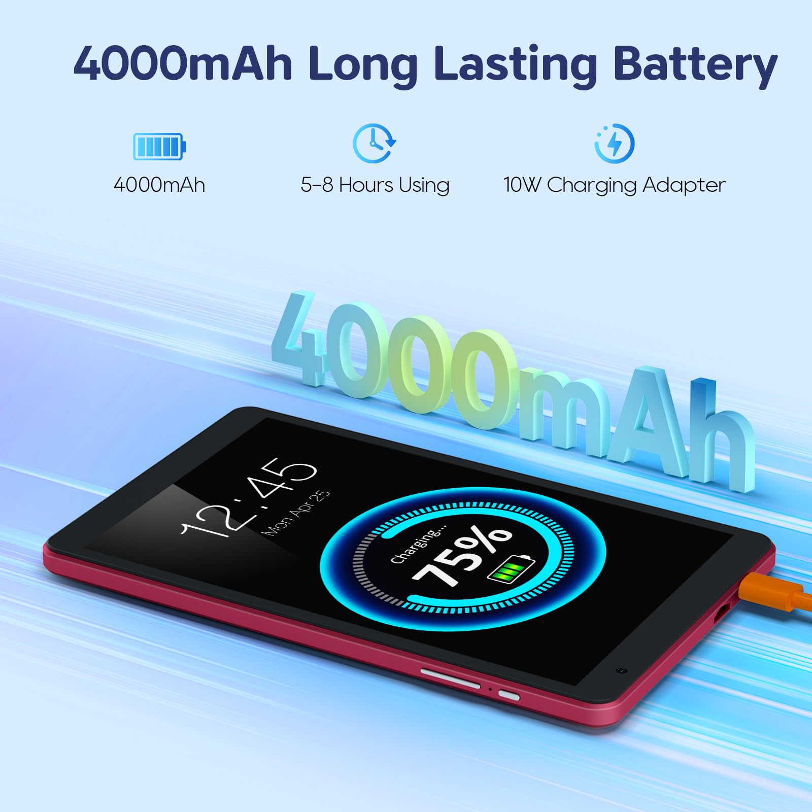 8 Inch Tablet, 2 Years Protection Metal Body Octa Core Processor Android 14 Tablet , 8(3+5)Gb Ram, 4000Mah Battery, 64Gb Storage