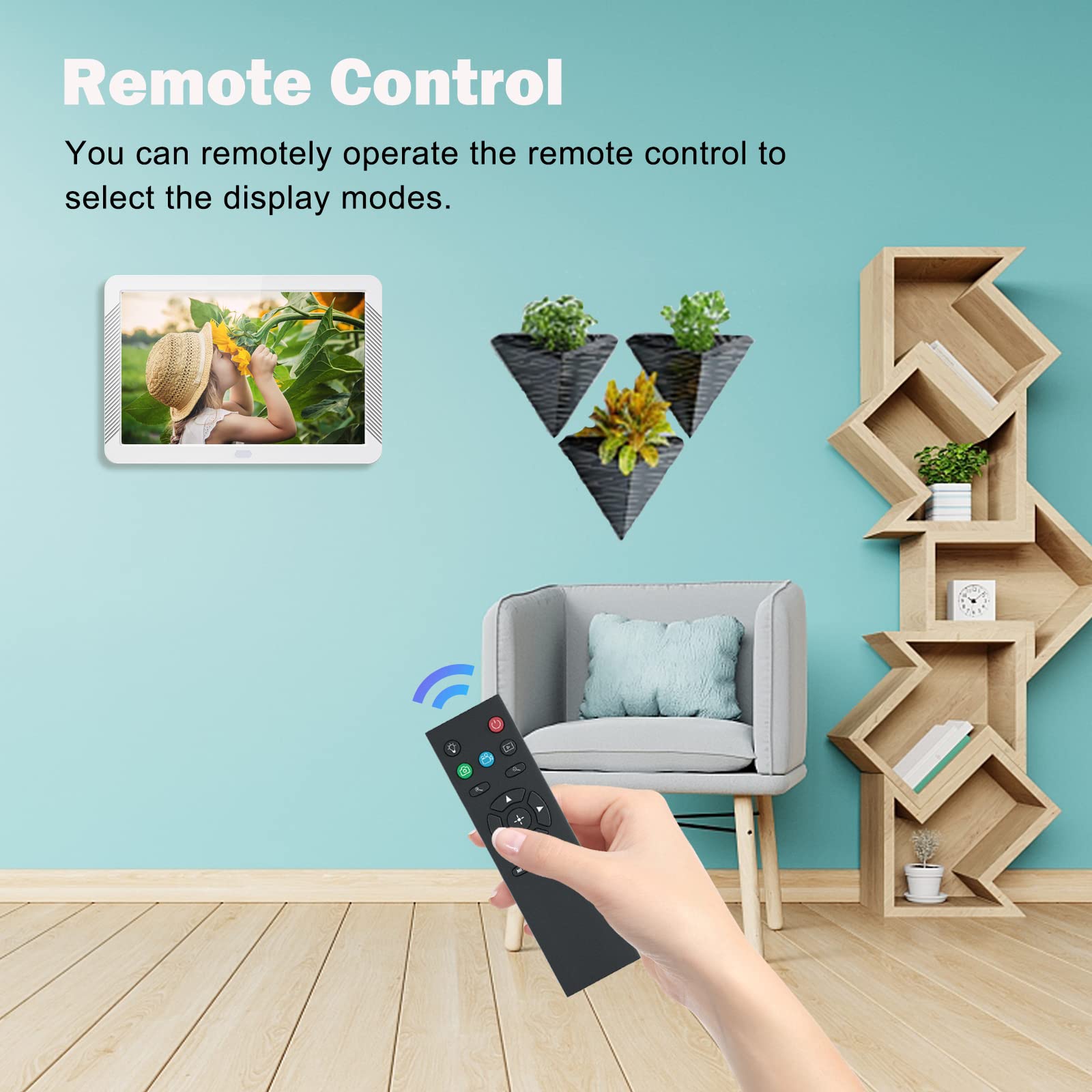 Atatat 8 Inch Digital Photo Frame With High Resolution 1920X1080 16:9 Ips Screen/1080P 720P Video Player/Stereo/Mp3/Auto Rotate/