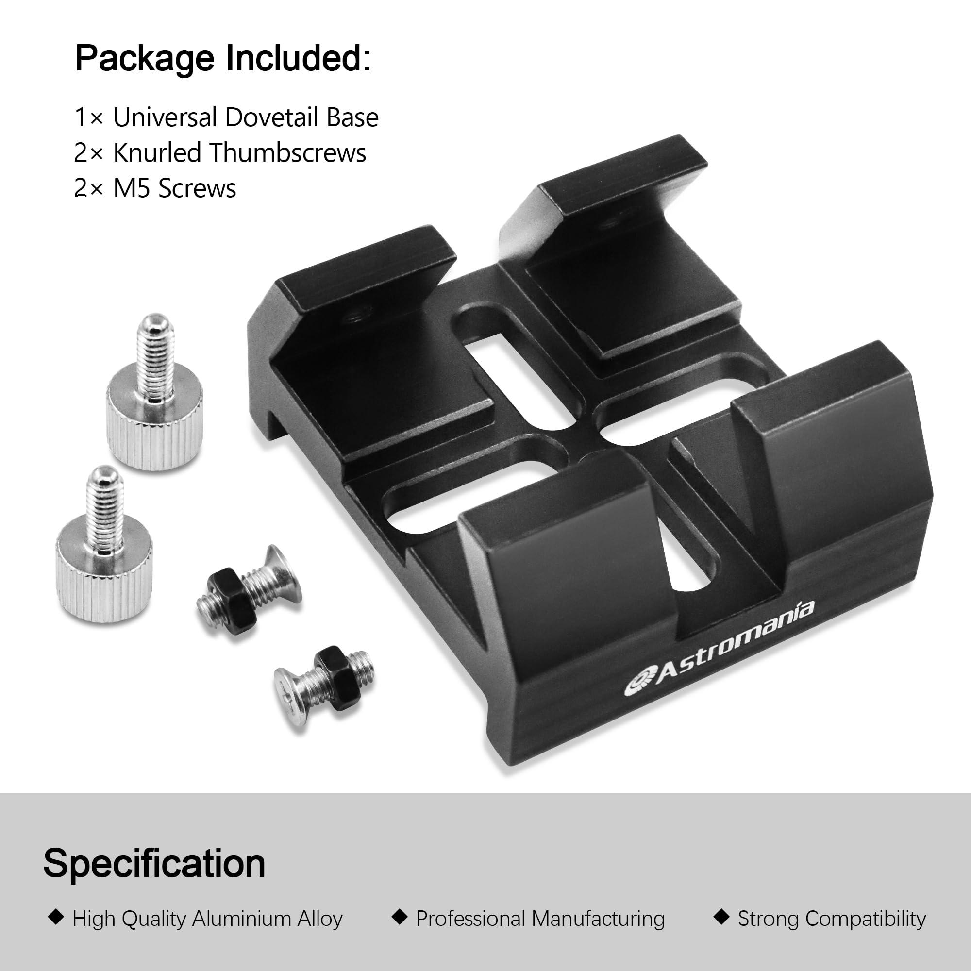 Astromania Universal Dovetail Base For Finder Scope   Ideal For Installation Of Finder Scope, Green Laser Pointer Bracket