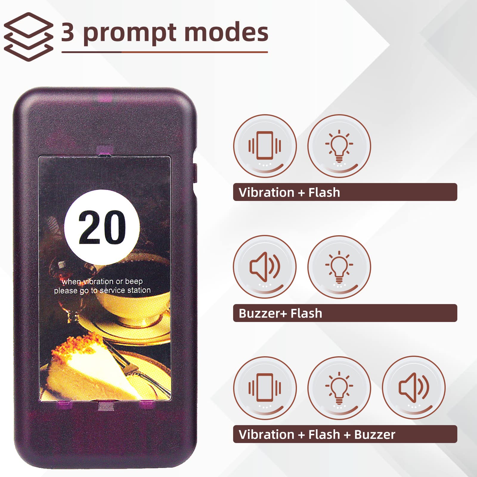 Retekess T111 Restaurant Pager System, Buzzers For Restaurant, 500M Long Range, Replaceable Sticker, 20 Food Buzzers For Food Tr