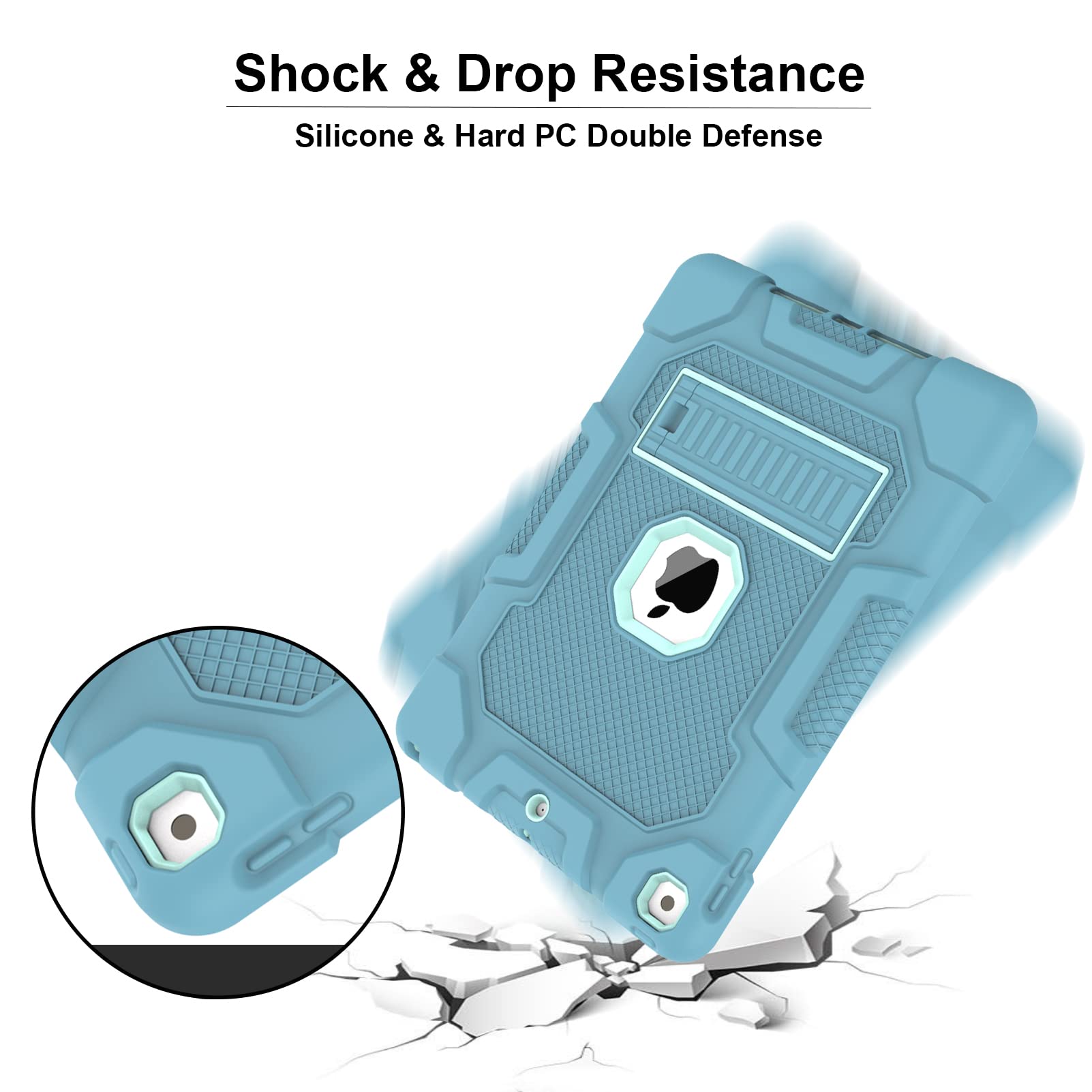 Timism Case For Ipad 9Th Generation/Ipad 8Th Generation/Ipad 7Th Generation, Slim Heavy Duty Shockproof Protective Case With Bui