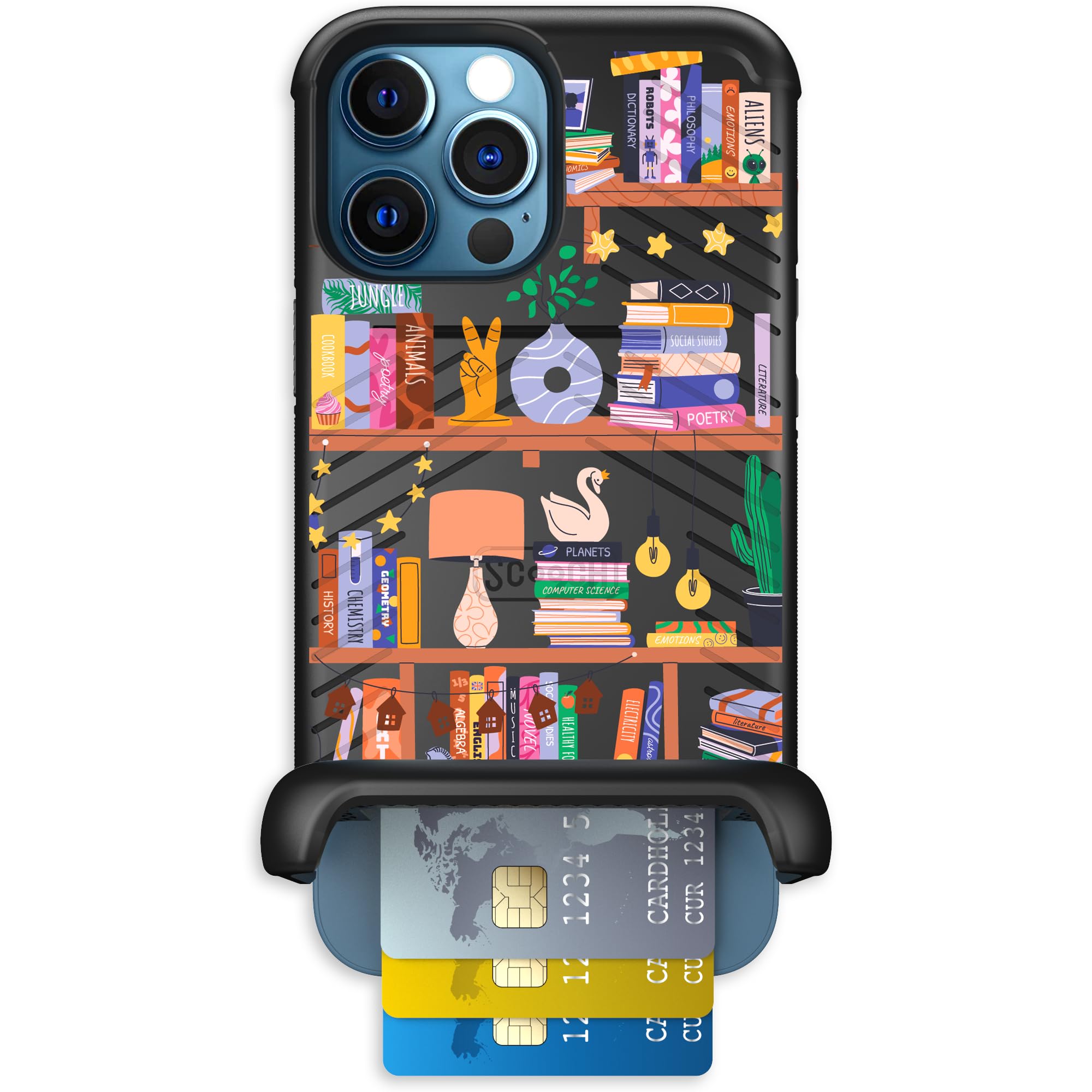Scooch for iPhone 12 Pro Max Case with Card Holder, Wingmate Wallet Case with Hidden Card Slot and RFID Protection, Holds 3 to 4
