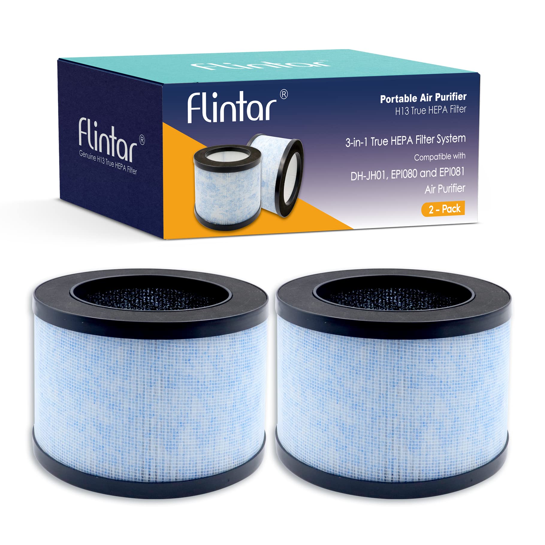 Flintar True Hepa Replacement Filter, Compatible With Aroeve Mk01 Mk06 And Kloudi Air Purifier Dh Jh01, Tz K1, Intelabe Epi080, 