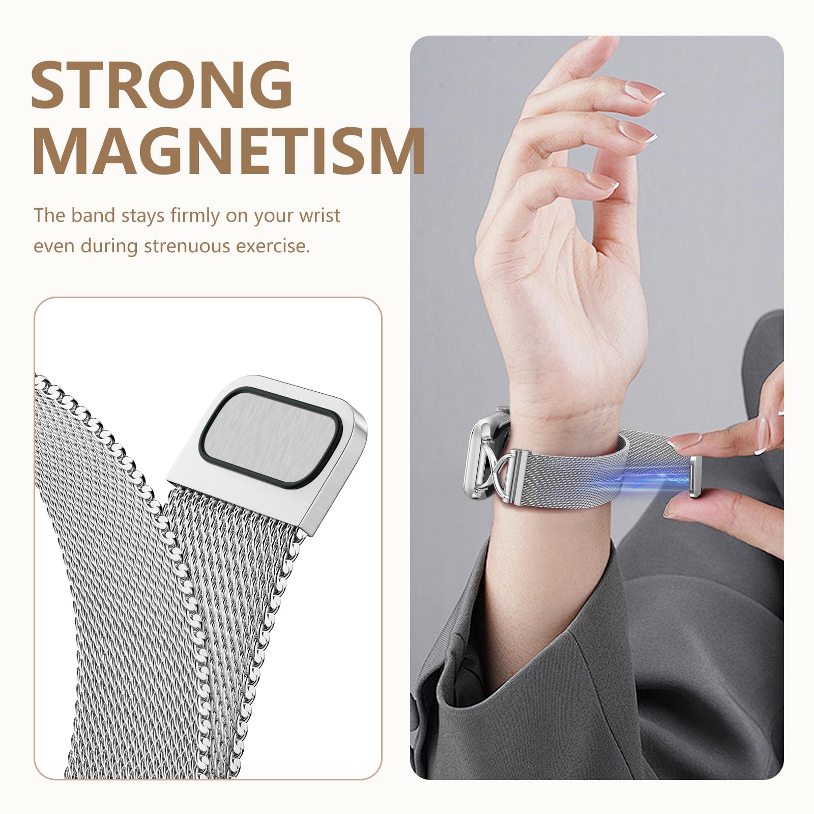 Dirrelo Band Compatible With Iphone Watch Bands For Women 40Mm 41Mm 38Mm 42Mm 44Mm 45Mm 49Mm, Metal X Shape Clasp Magnetic Strap