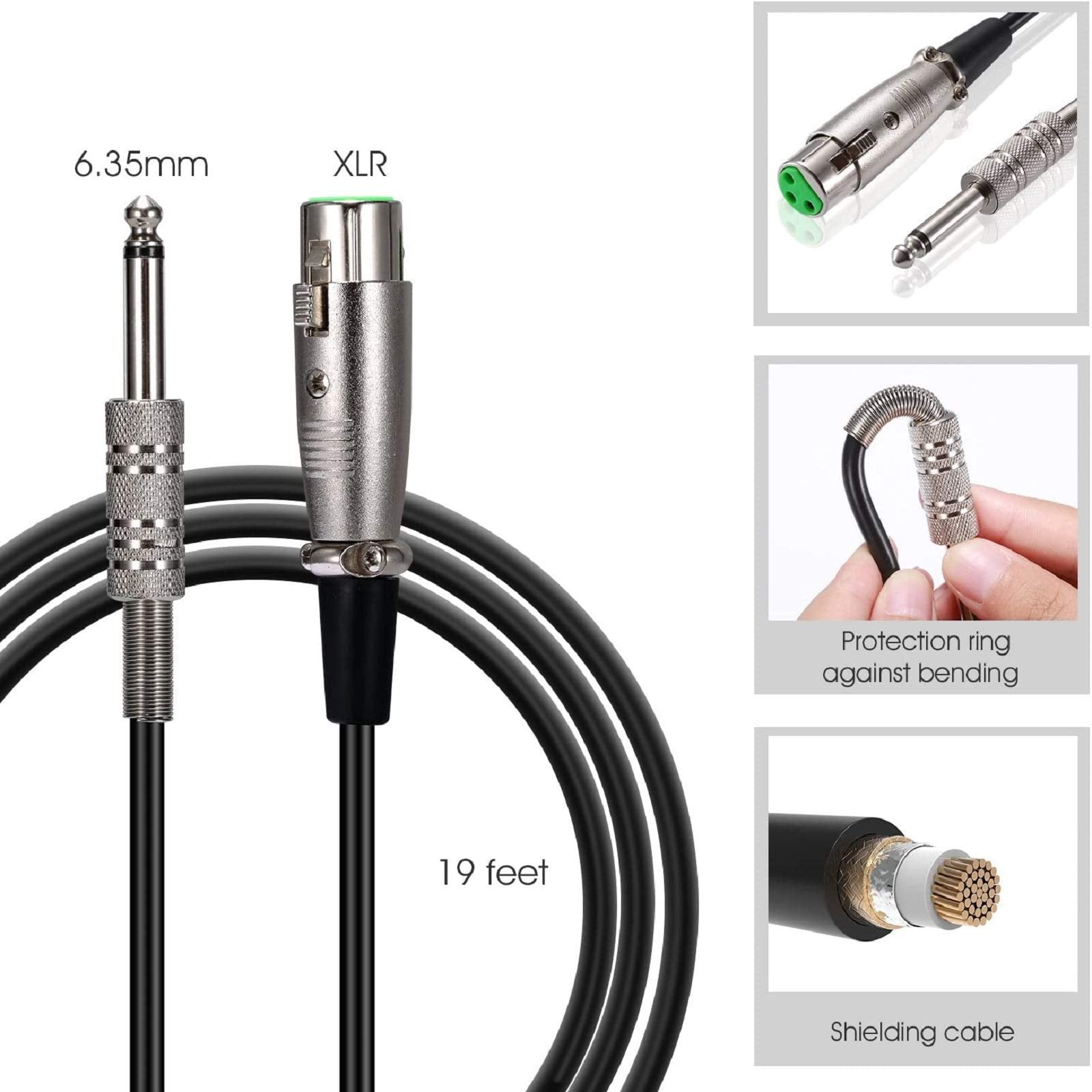 Hotec Premium Wired Vocal Dynamic Handheld Microphones   Includes 19Ft Detachable Xlr Cable And On/Off Switch   2 Pack, Metal Bl