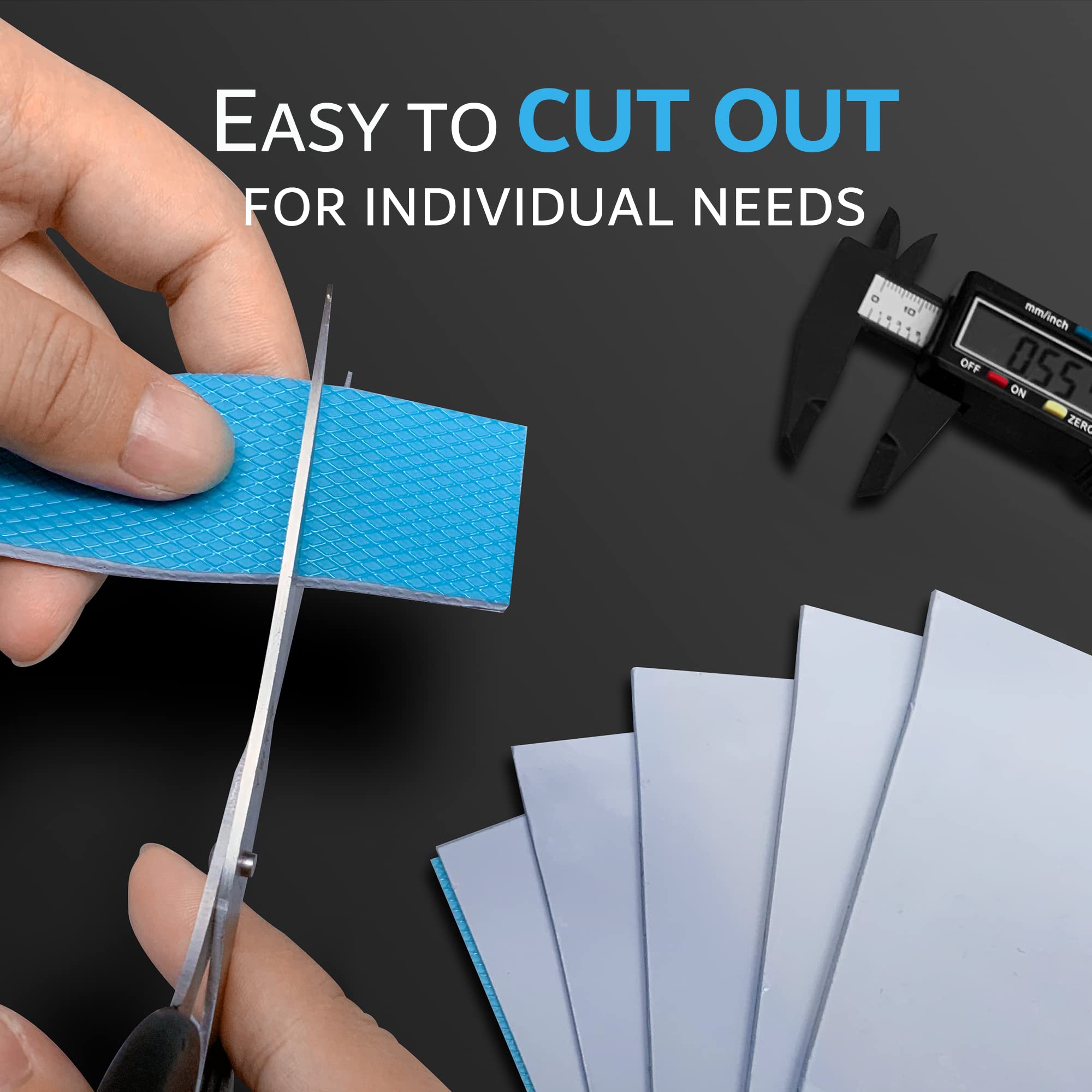 4 Pack 13W/M.K Thermal Pads, 100 X 100Mm 0.5Mm+1Mm+1.5Mm+2Mm Silicone Cooling Pad Non Conductive Heat Resistance Extreme Odyssey