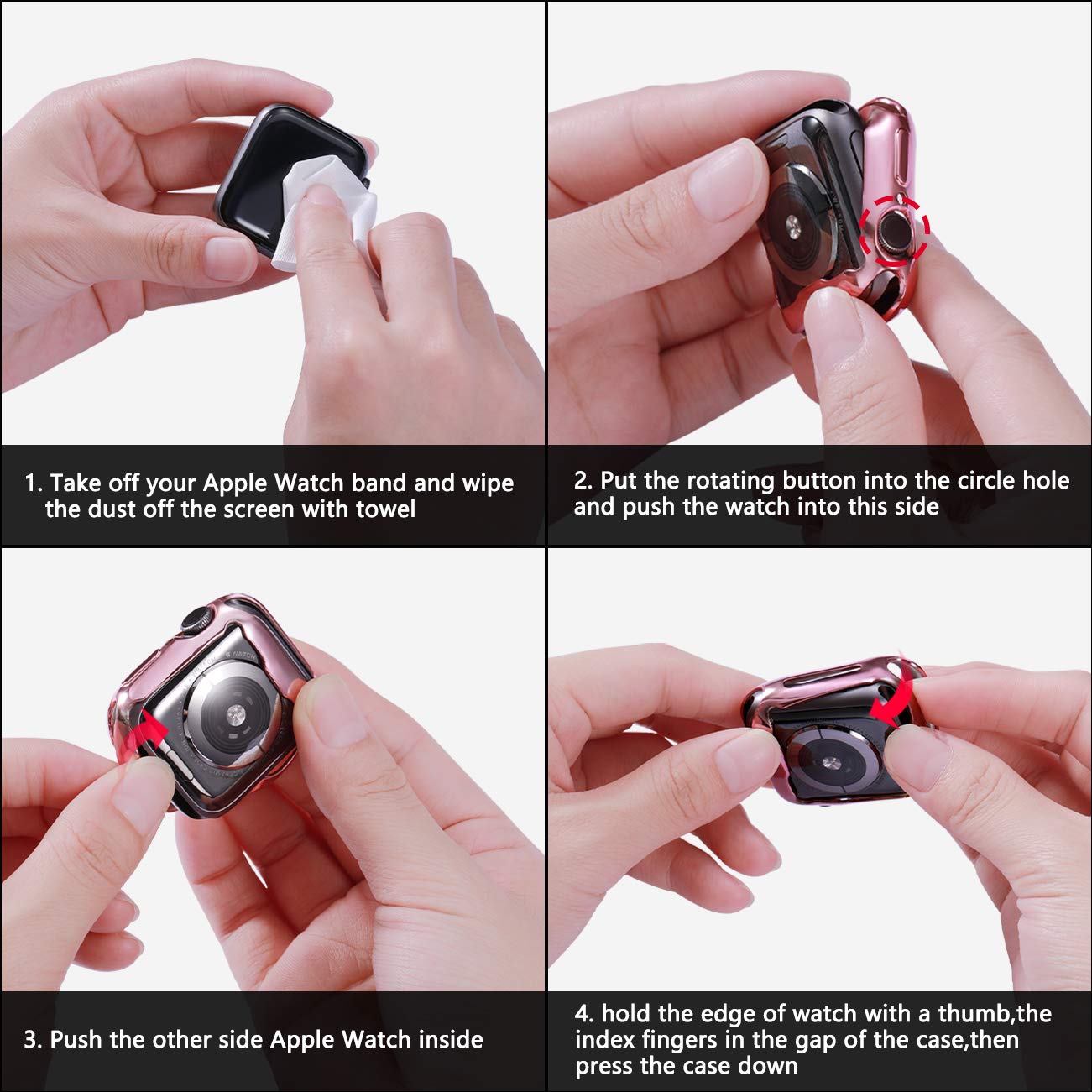 Geak 3 Pack Compatible With Apple Watch Case 42Mm,Soft Hd High Sensitivity Screen Protector With Tpu All Around Anti Fall Bumper