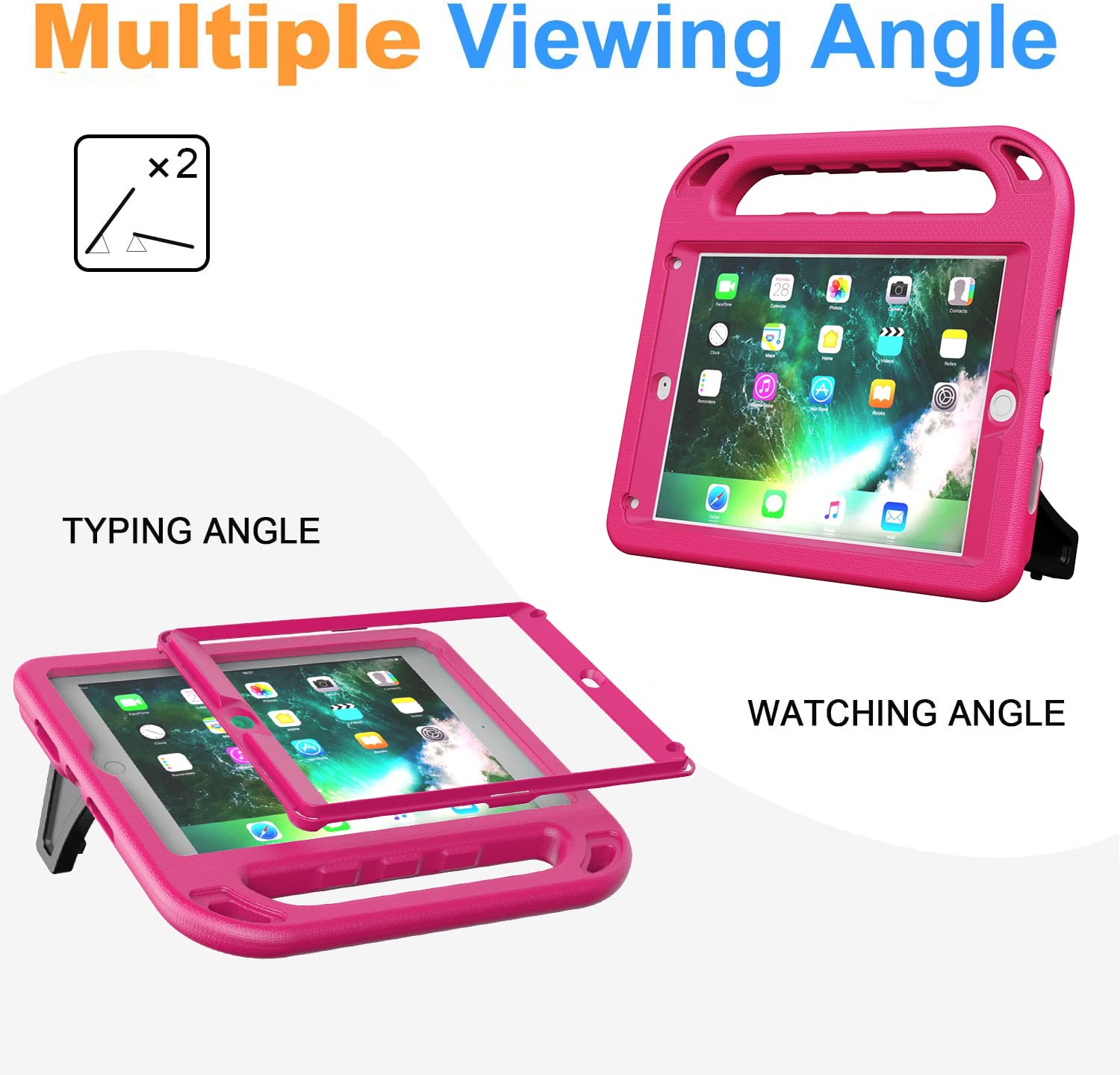 Bmouo Kids Case For Ipad 5Th/6Th Generation (9.7 Inch, 2017/2018), Ipad Air 2 Case With Screen Protector, Shockproof Handle Stan